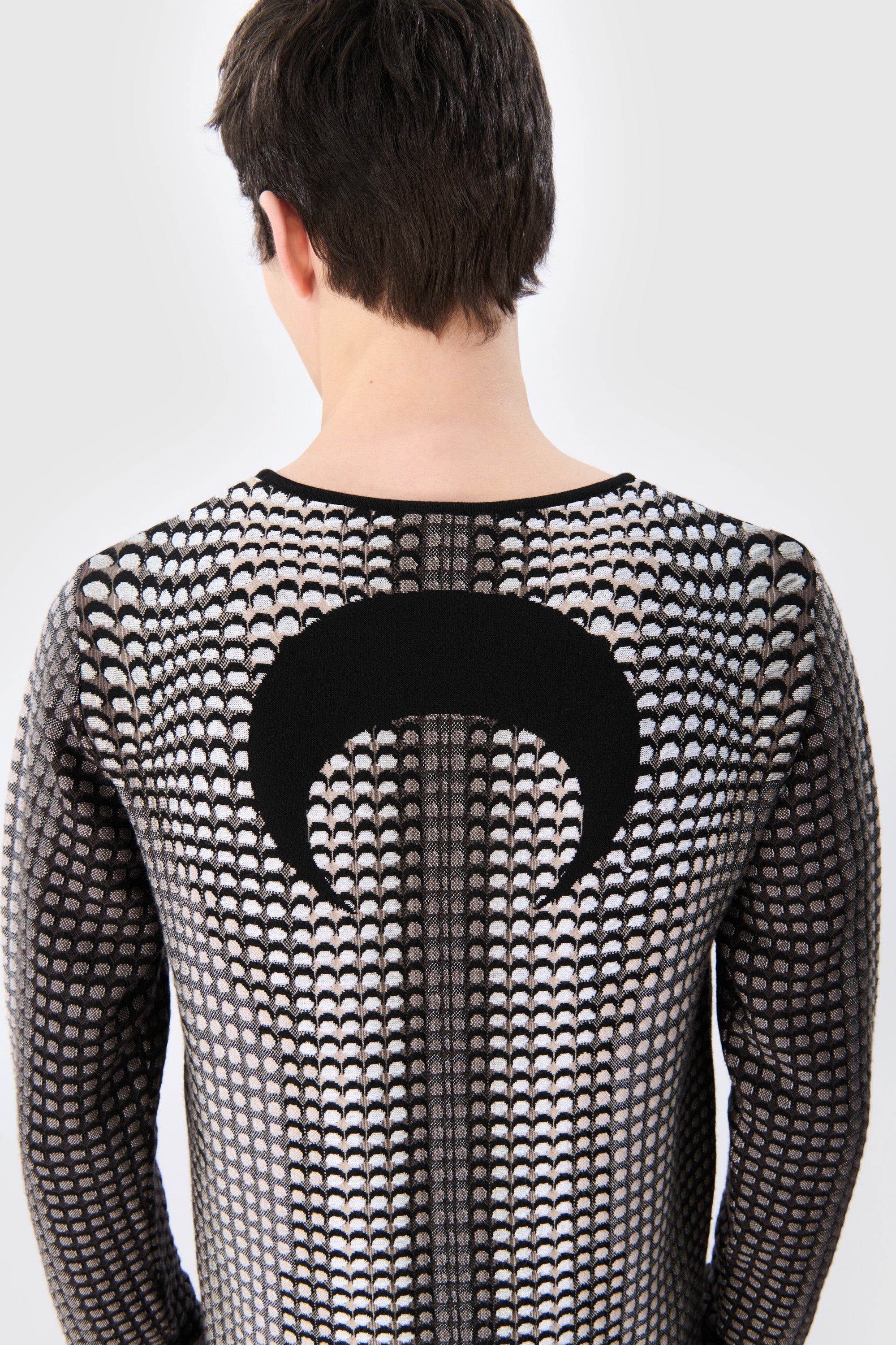 Moon Skin Jacquard Knit Fitted Sweater - 3