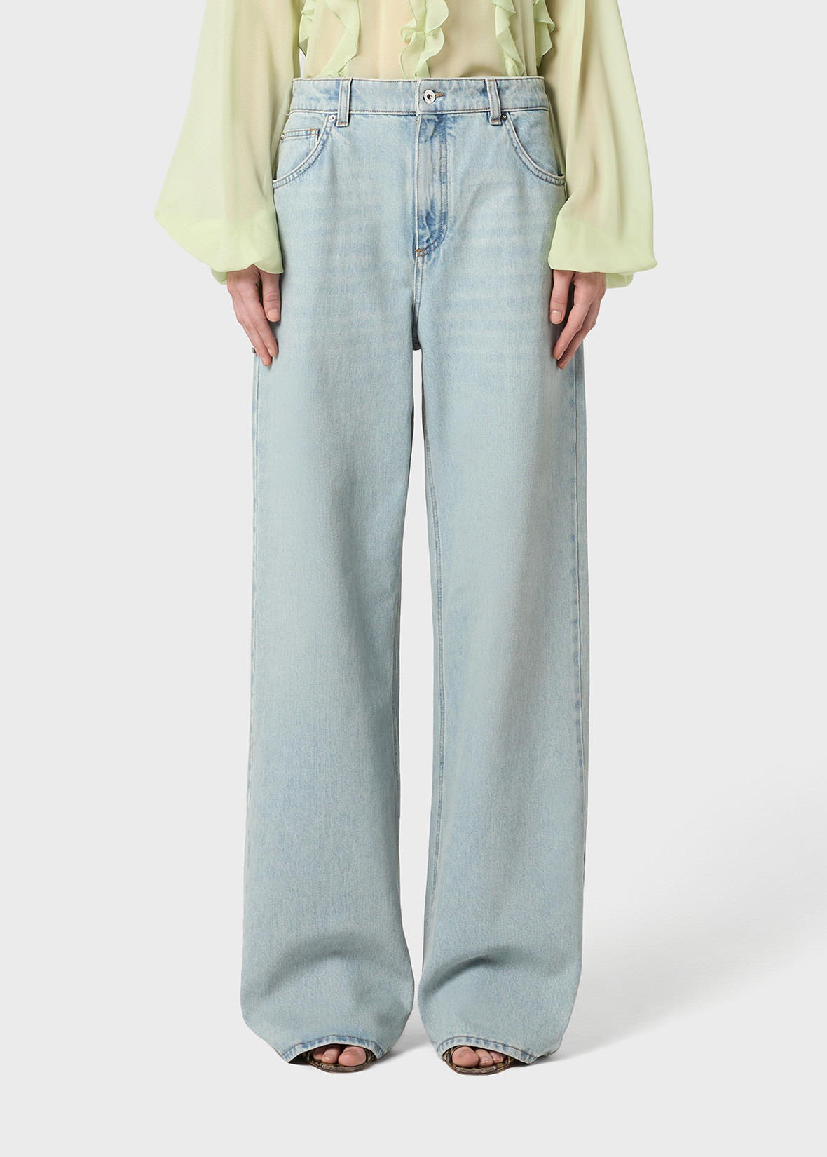 BOY FIT JEANS IN STONE-WASHED DENIM - 3