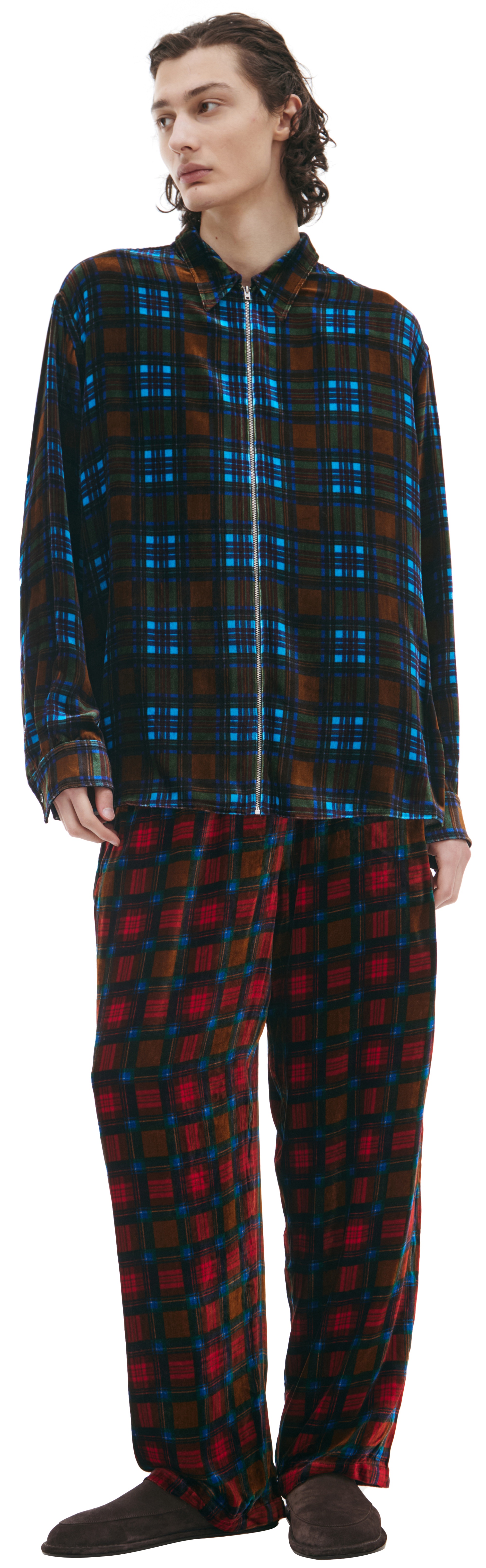ZIPPERED PLAID SHIRT - 1