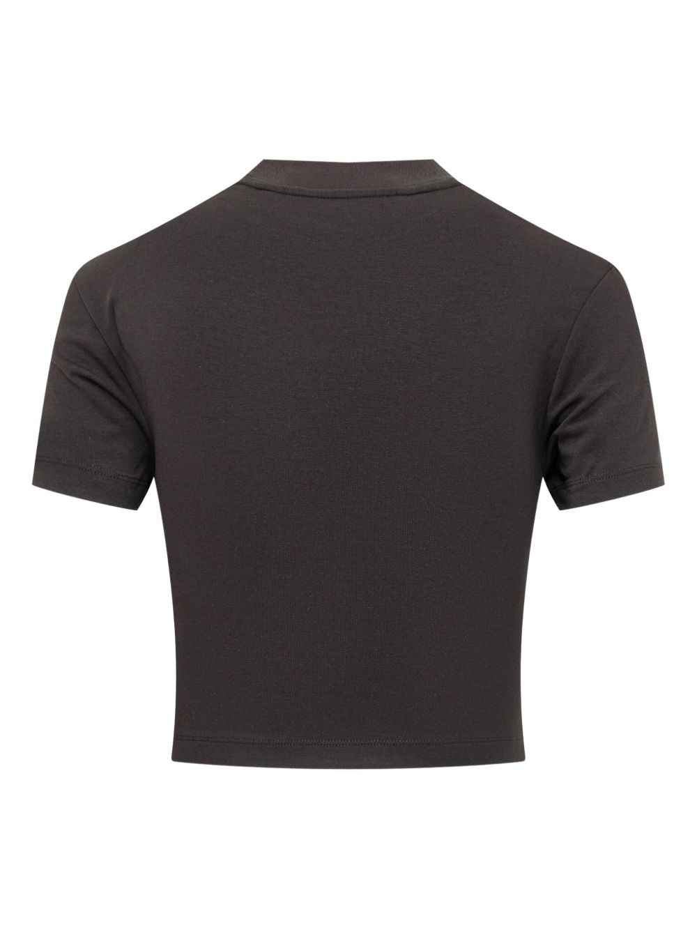 logo-embroidered cropped T-shirt - 2