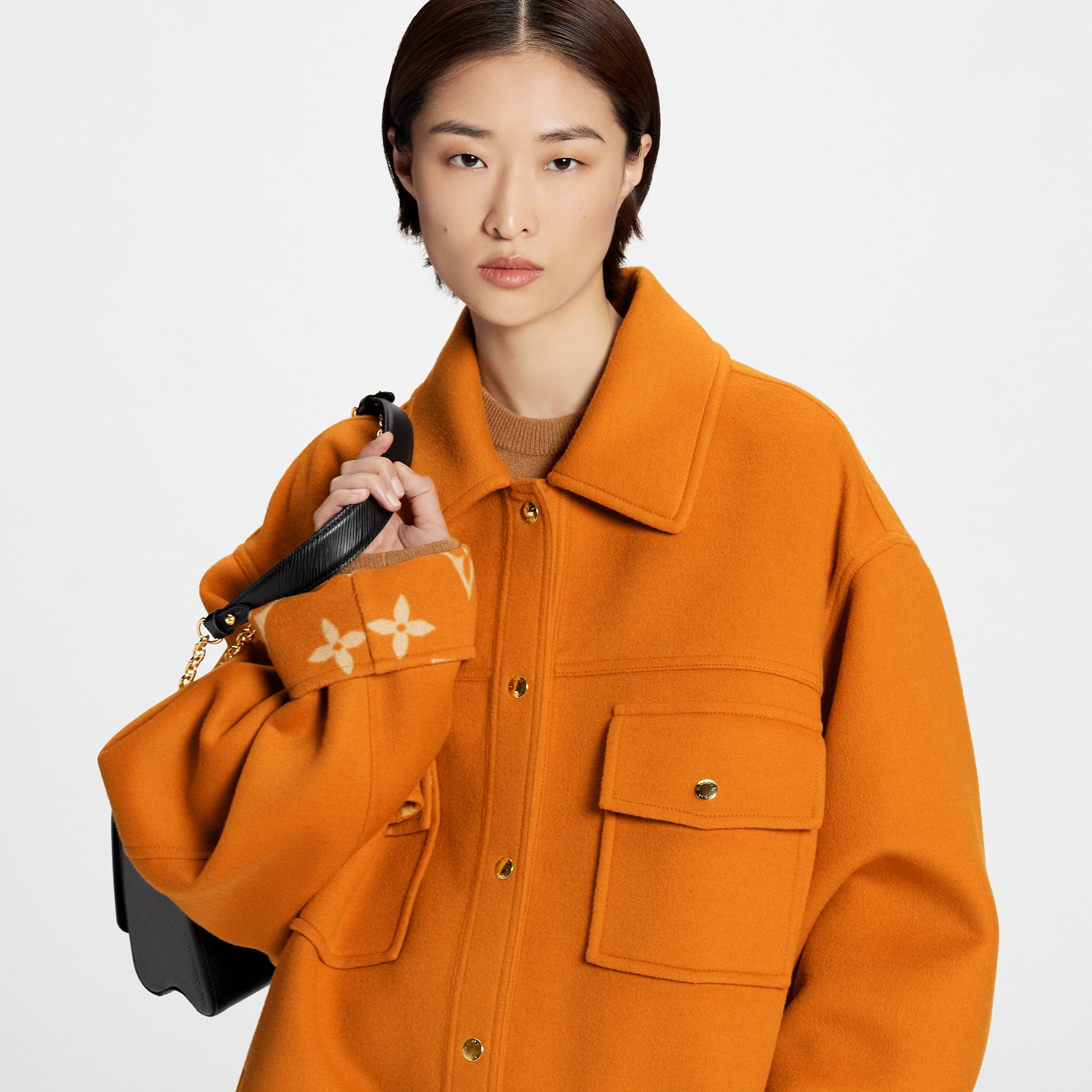 Orange Double Face Shirt Jacket - 4