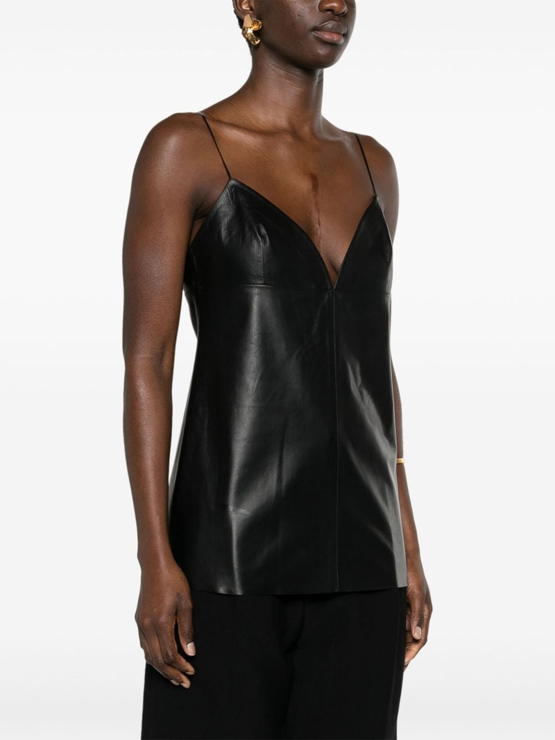 panelled leather tank top 3