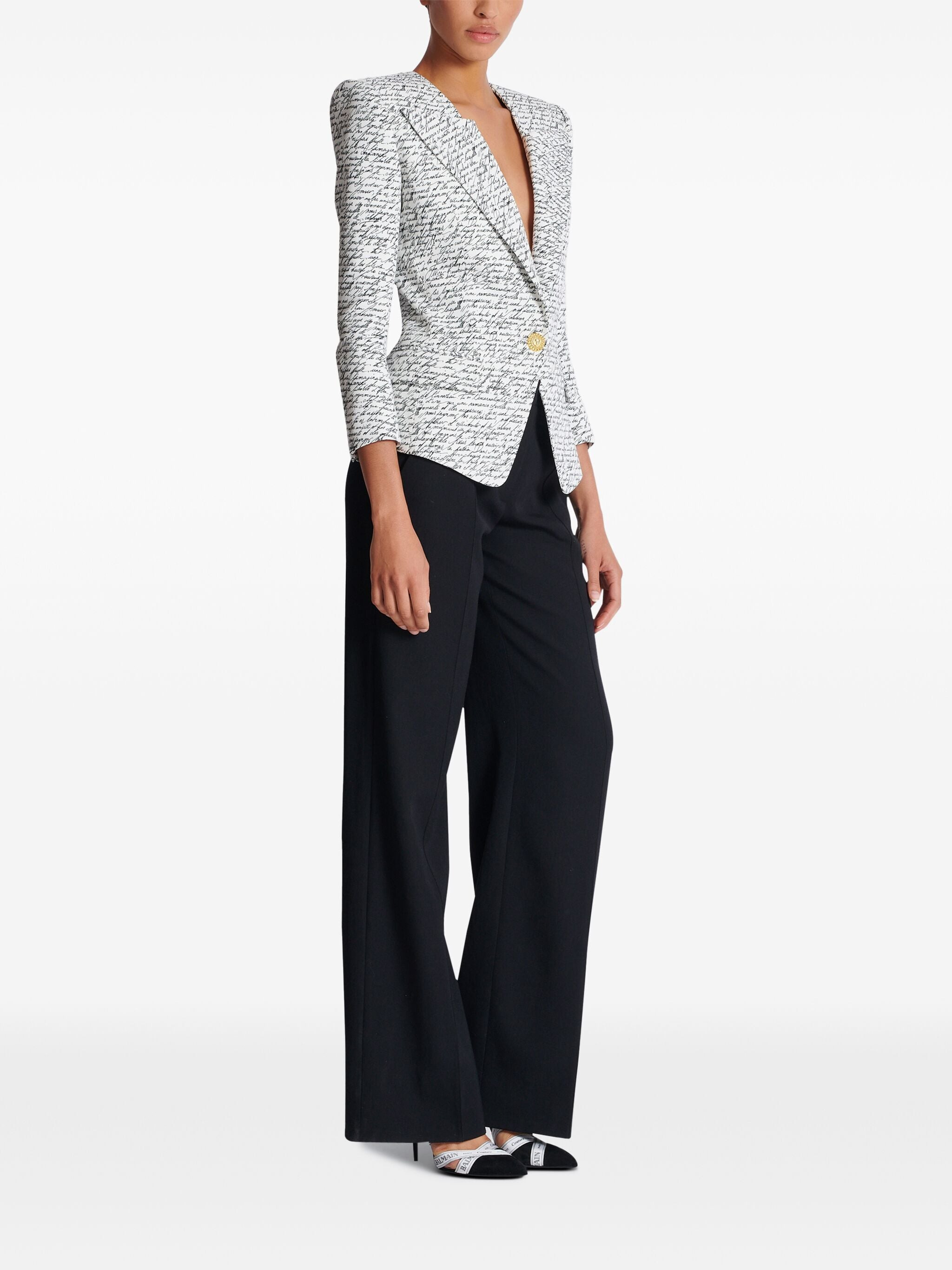 Balmain Women 1 Btn Love Letter Print Tailored Jacket - 7