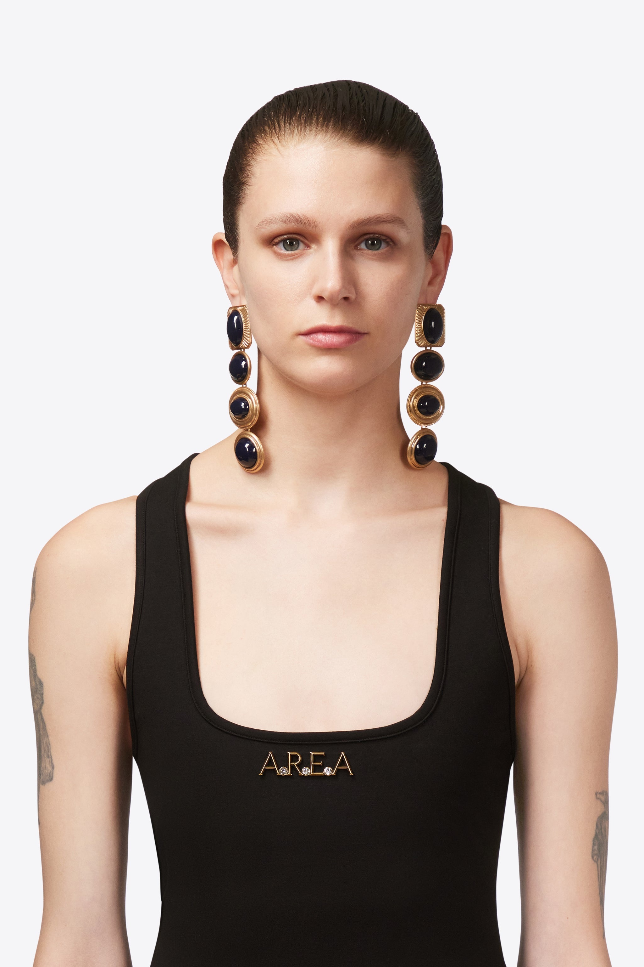 GEMSTONE CHANDELIER EARRINGS - 2