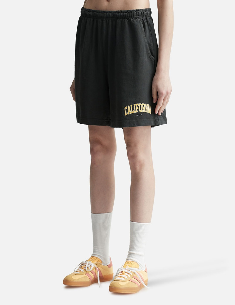 Sporty & Rich CALIFORNIA GYM SHORTS FADED BLACK/GOLD outlook