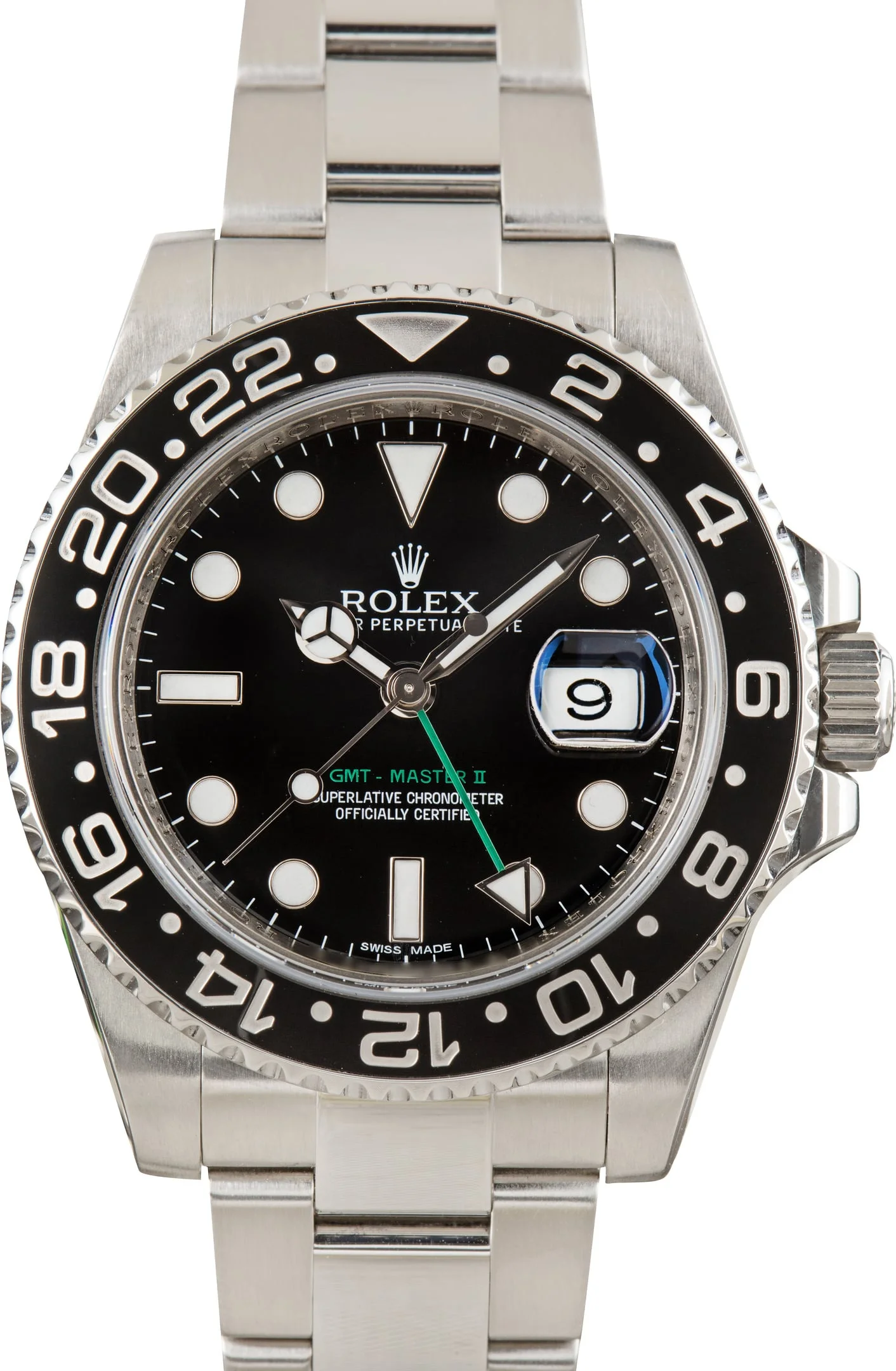 Pre-Owned Rolex GMT-Master II Stainless Steel Ref 116710LN Black Dial - 1