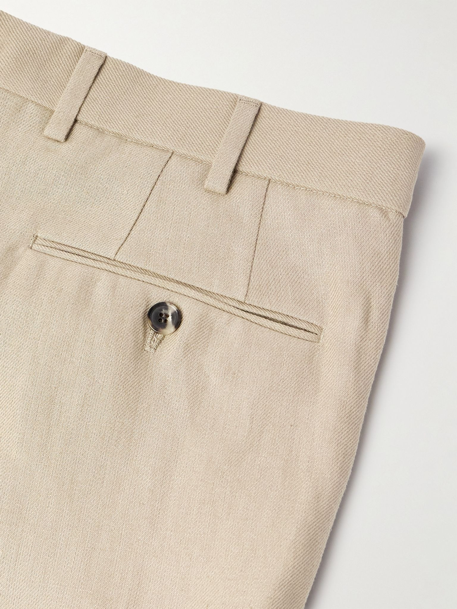 Carlo Straight-Leg Linen Suit Trousers Beige - 5