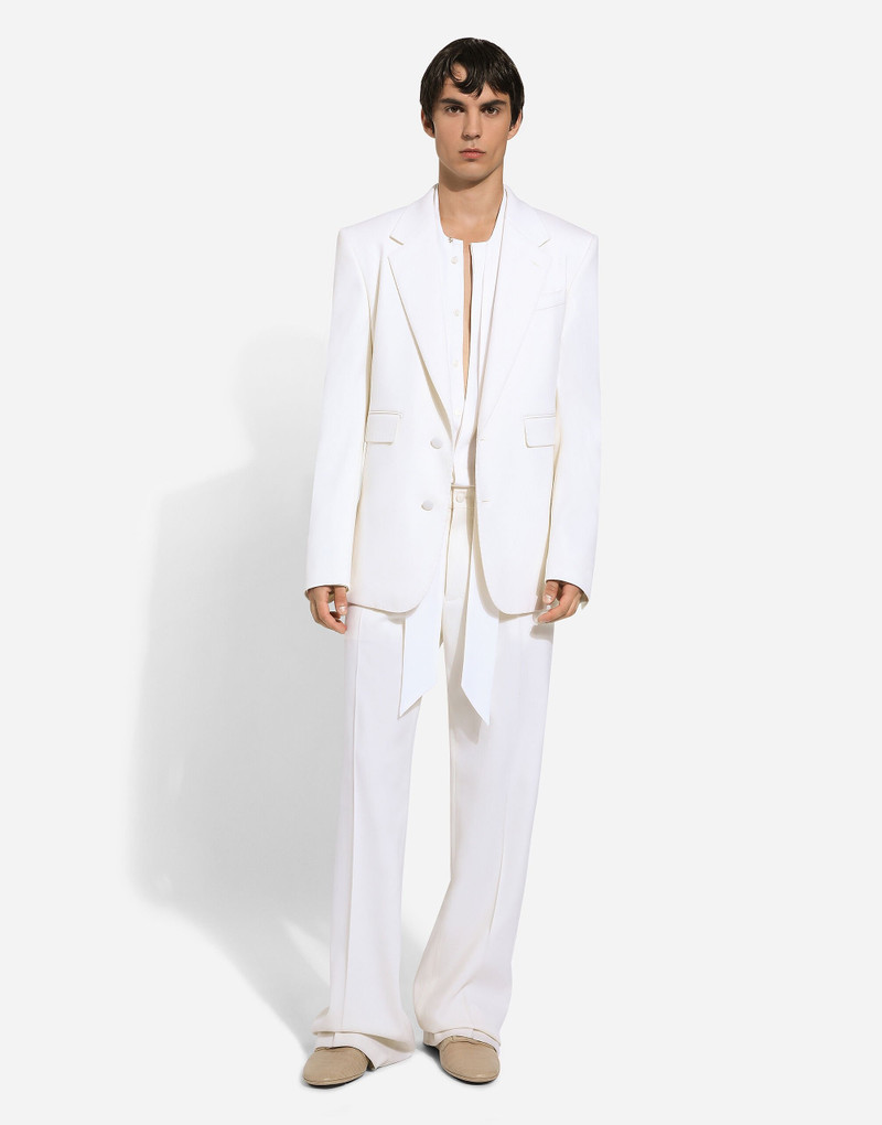 Dolce & Gabbana Crepe de chine silk shirt with scarf detail outlook