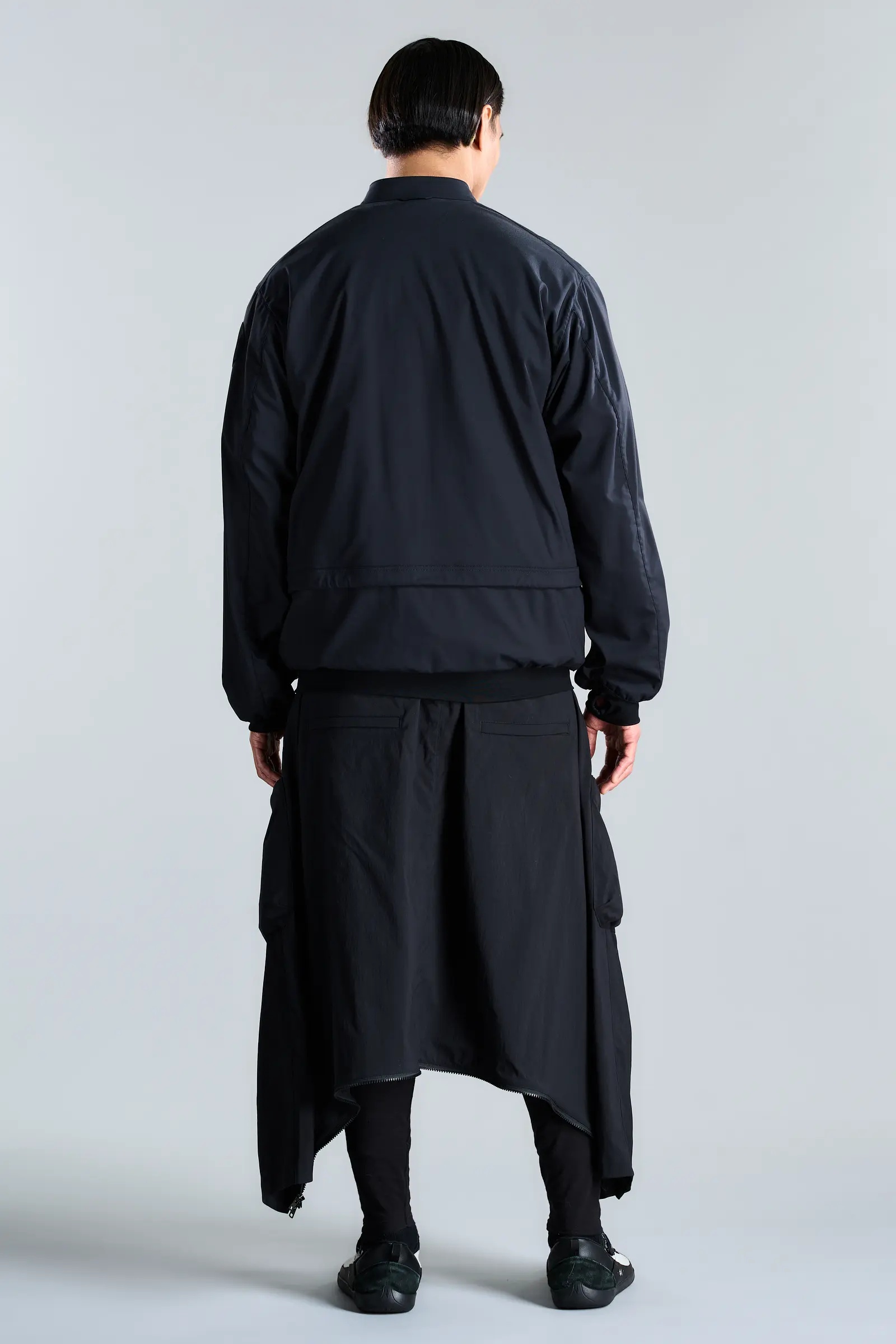 SK30-M Nylon Stretch Convert Cargo Skirt Black - 3