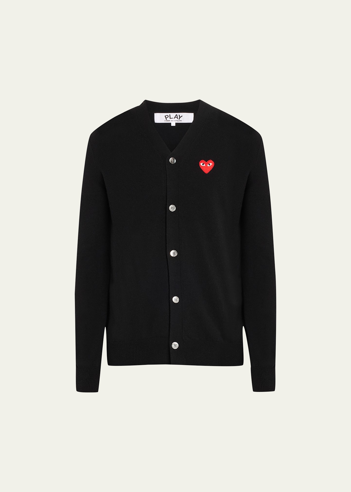 Men's Small Heart Wool Cardigan Sweater - 1