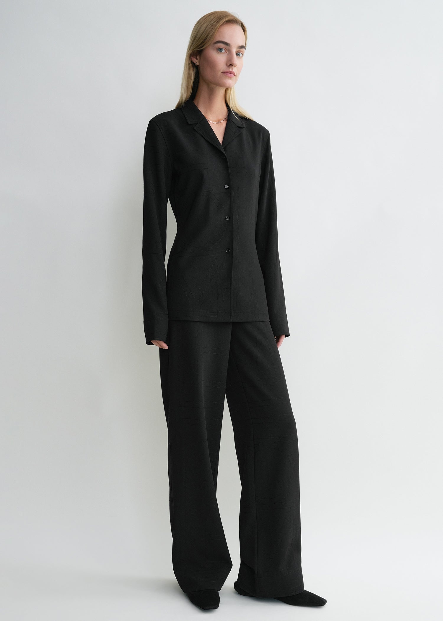 Monogram cady shirt black - 2