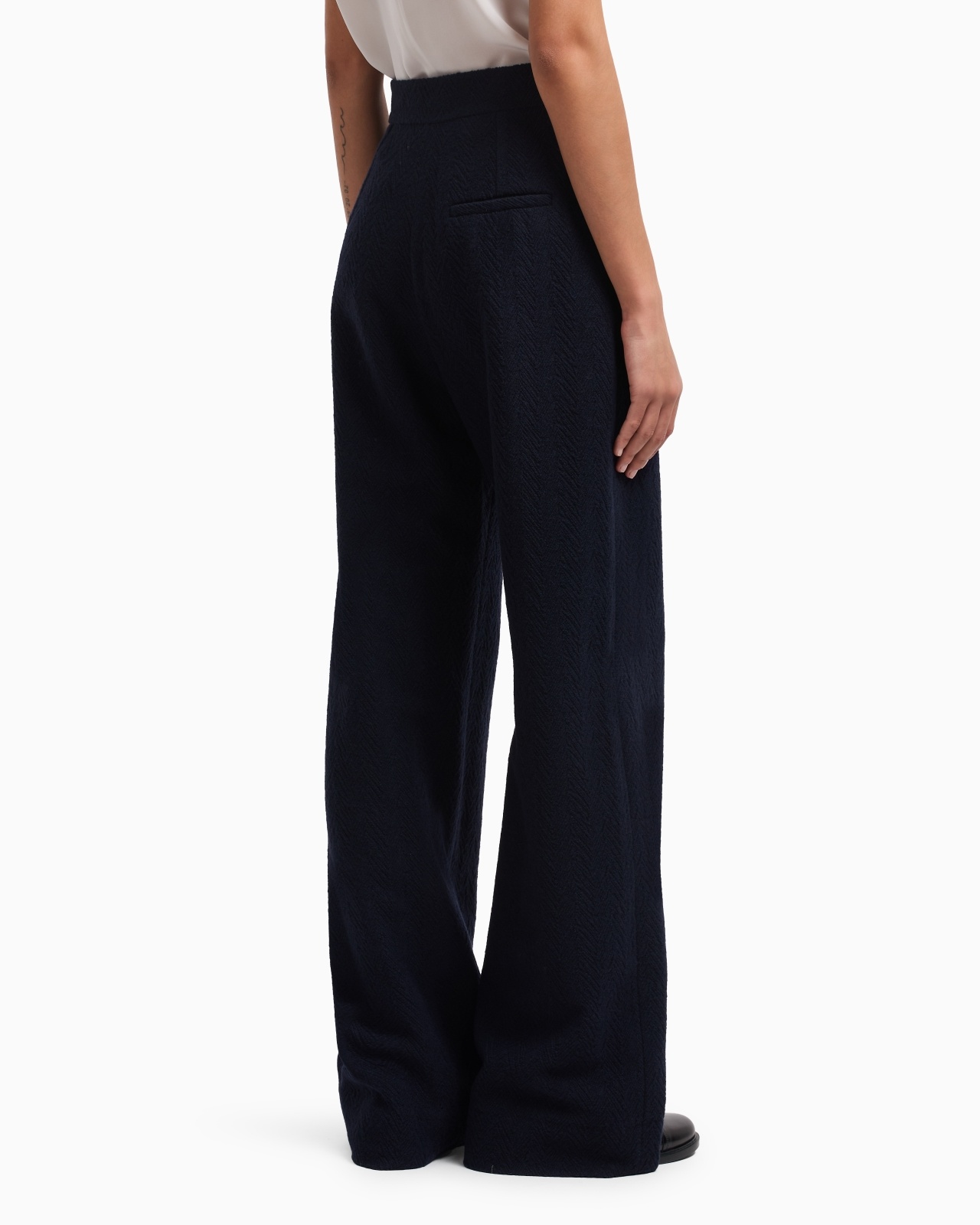 ICON CHEVRON-MOTIF JACQUARD WIDE-LEG TROUSERS - 3