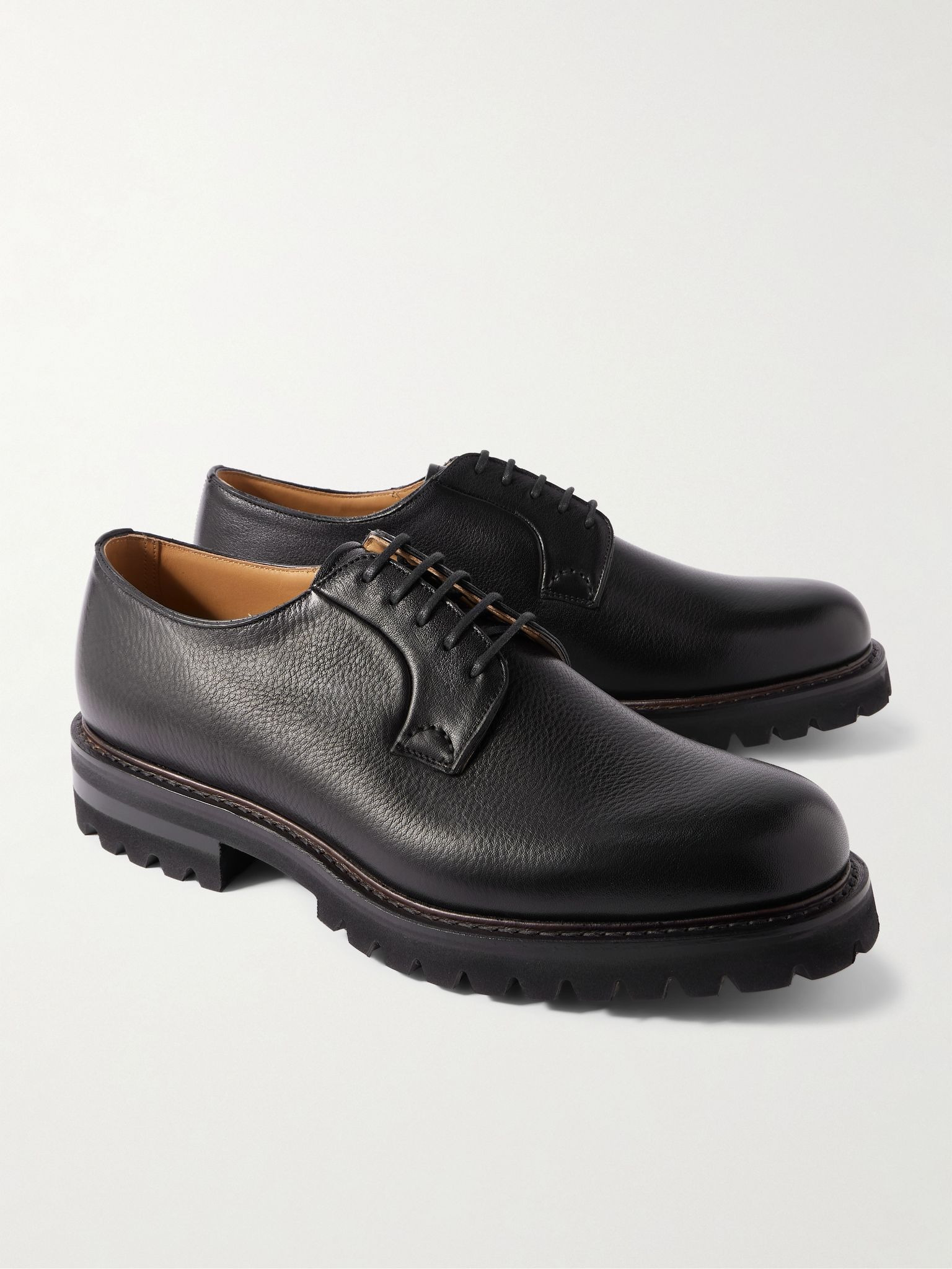 Shannon Full-Grain Leather Derby Shoes Black - 4