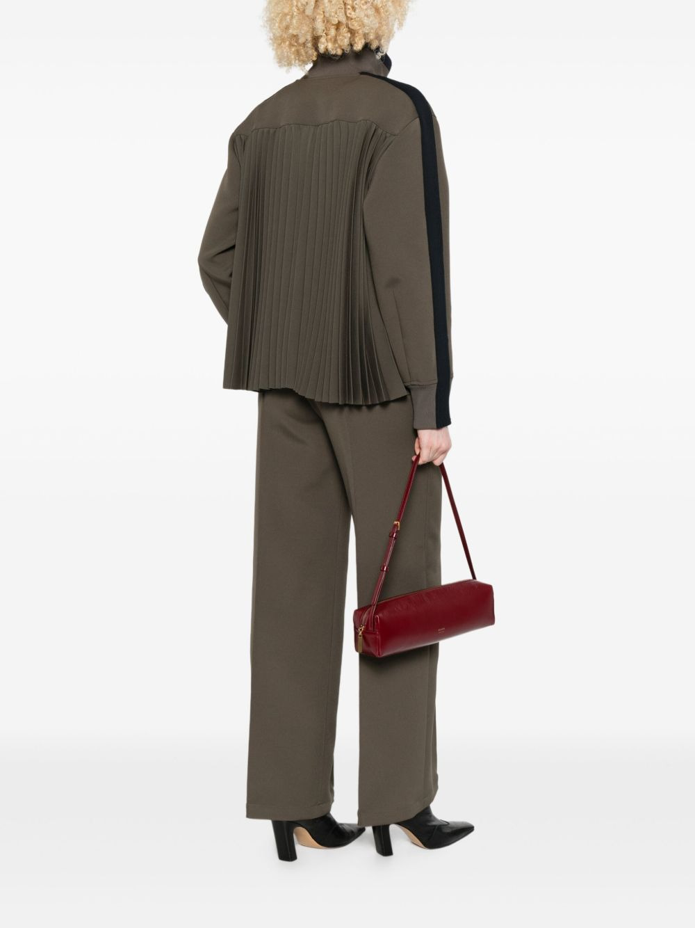 pleated-back zip-front jacket - 2