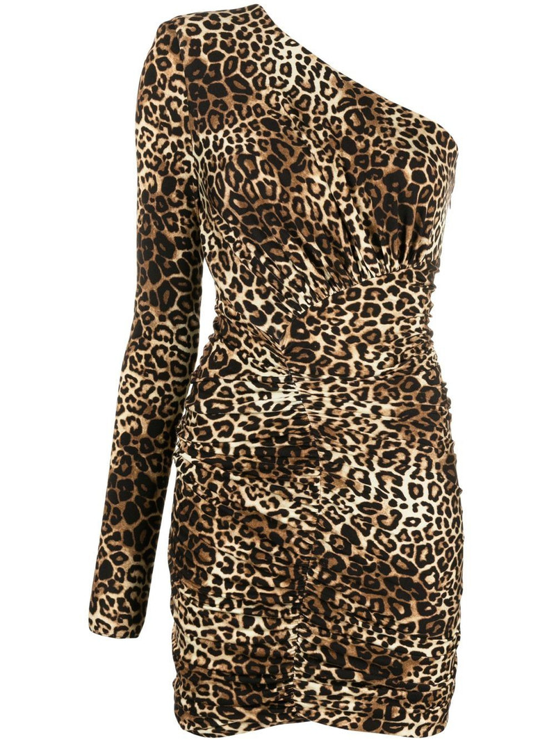 one-shoulder leopard-print minidress 1