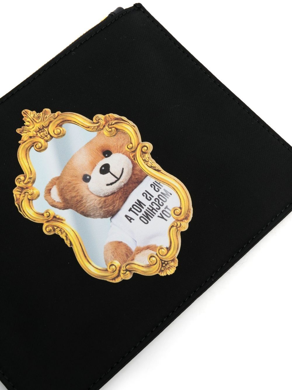 Teddy Bear-print leather clutch bag - 5