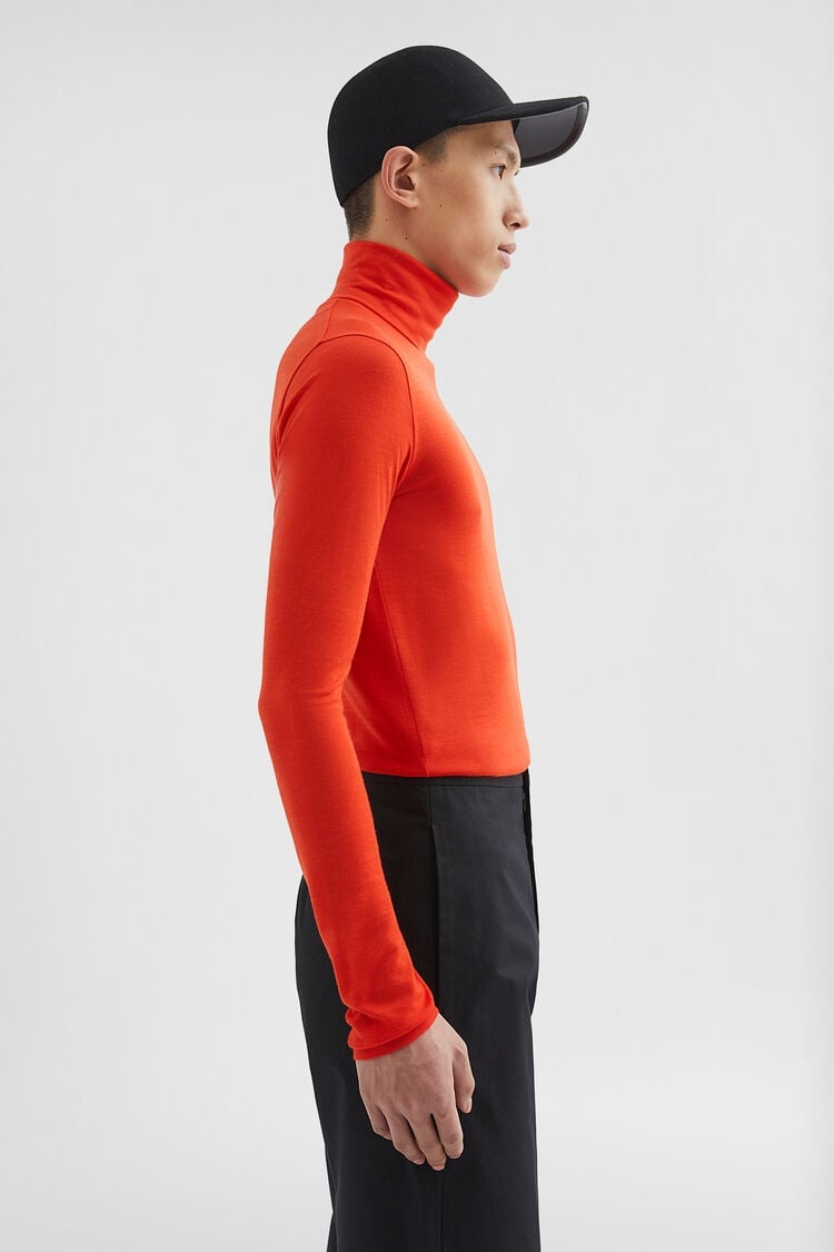 Lightweight Wool Blend High-Neck T-Shirt - 2
