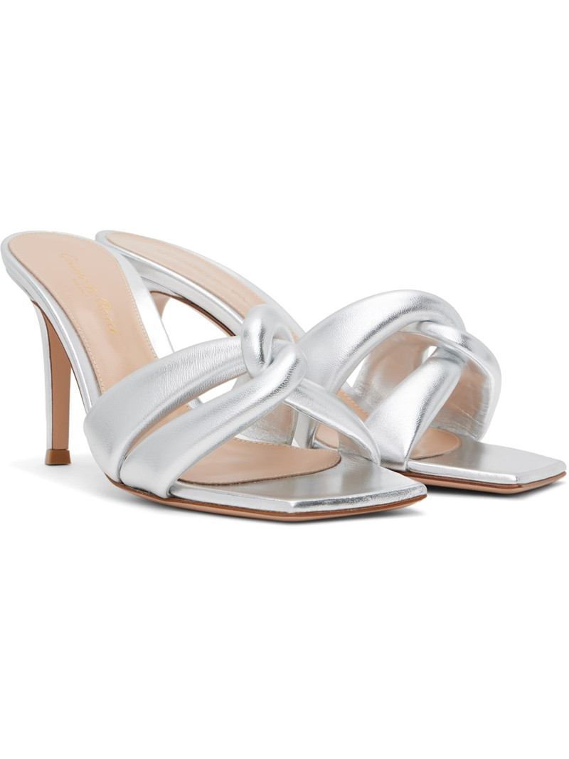 Silver Amour Mules 4