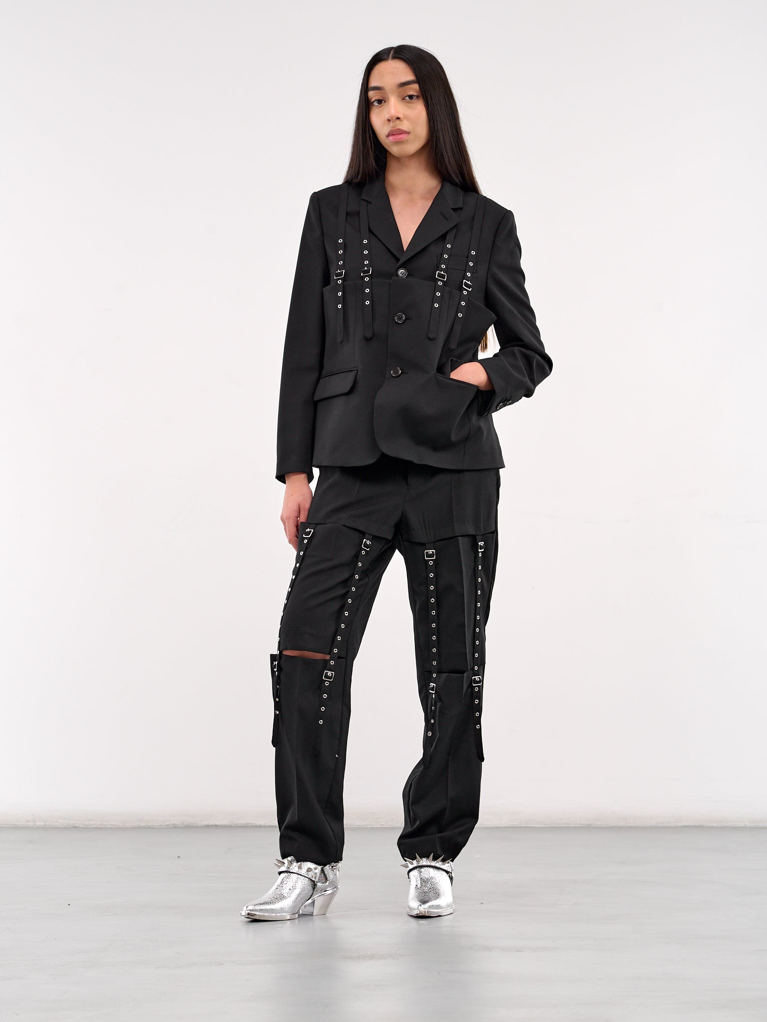 Metallic Spiked Ankle Boot - 7