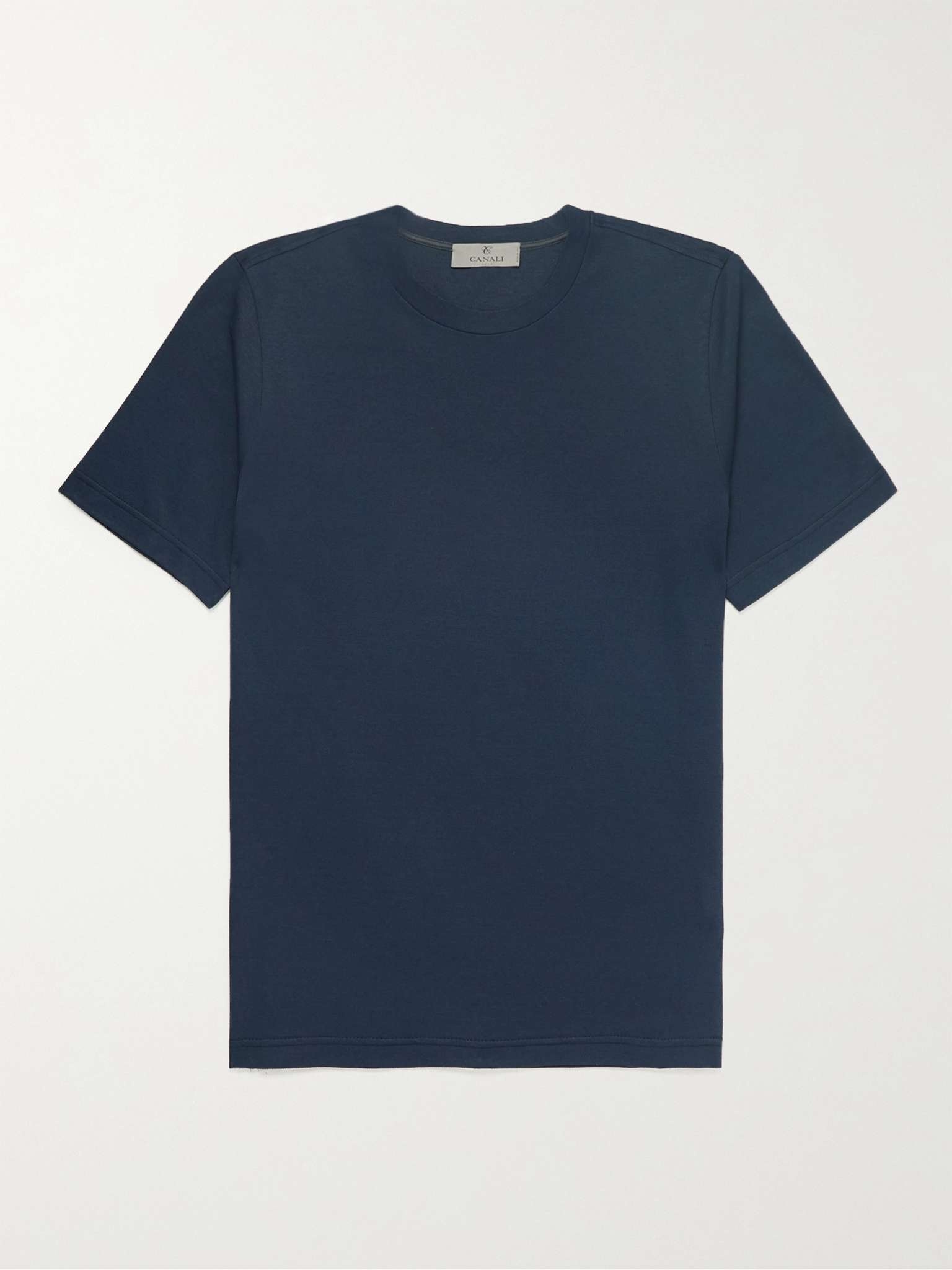 Slim-Fit Mercerised Cotton-Piqué T-Shirt - 1