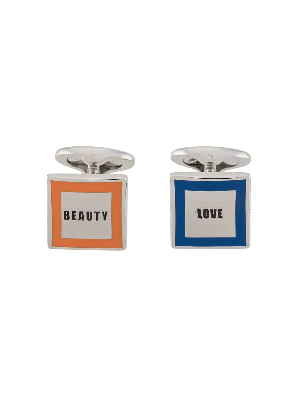 enamelled slogan cufflinks - 1