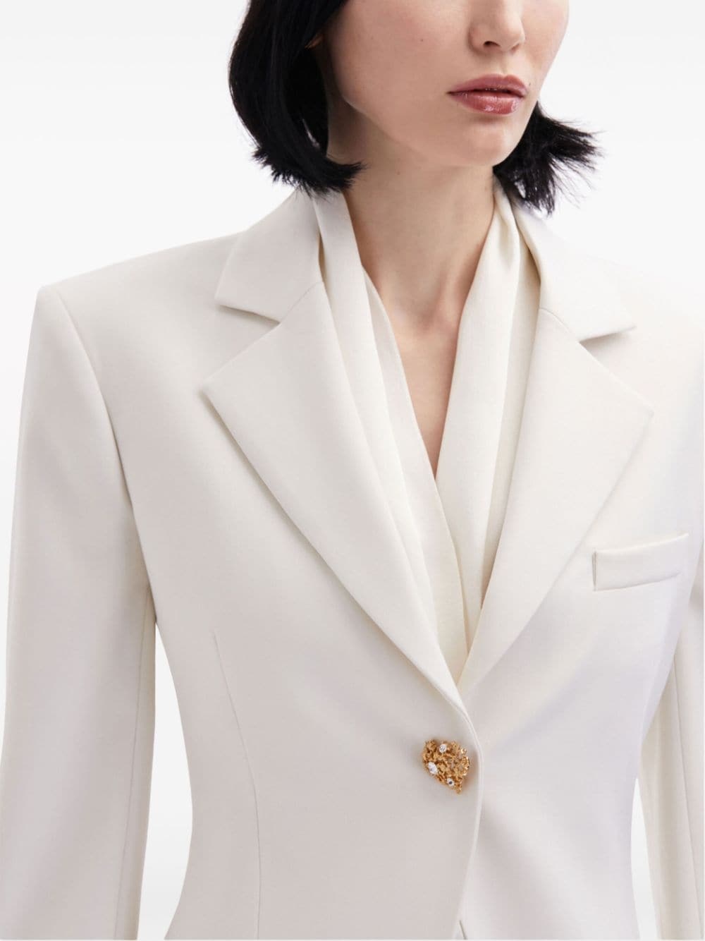 button-detail virgin-wool blazer - 6