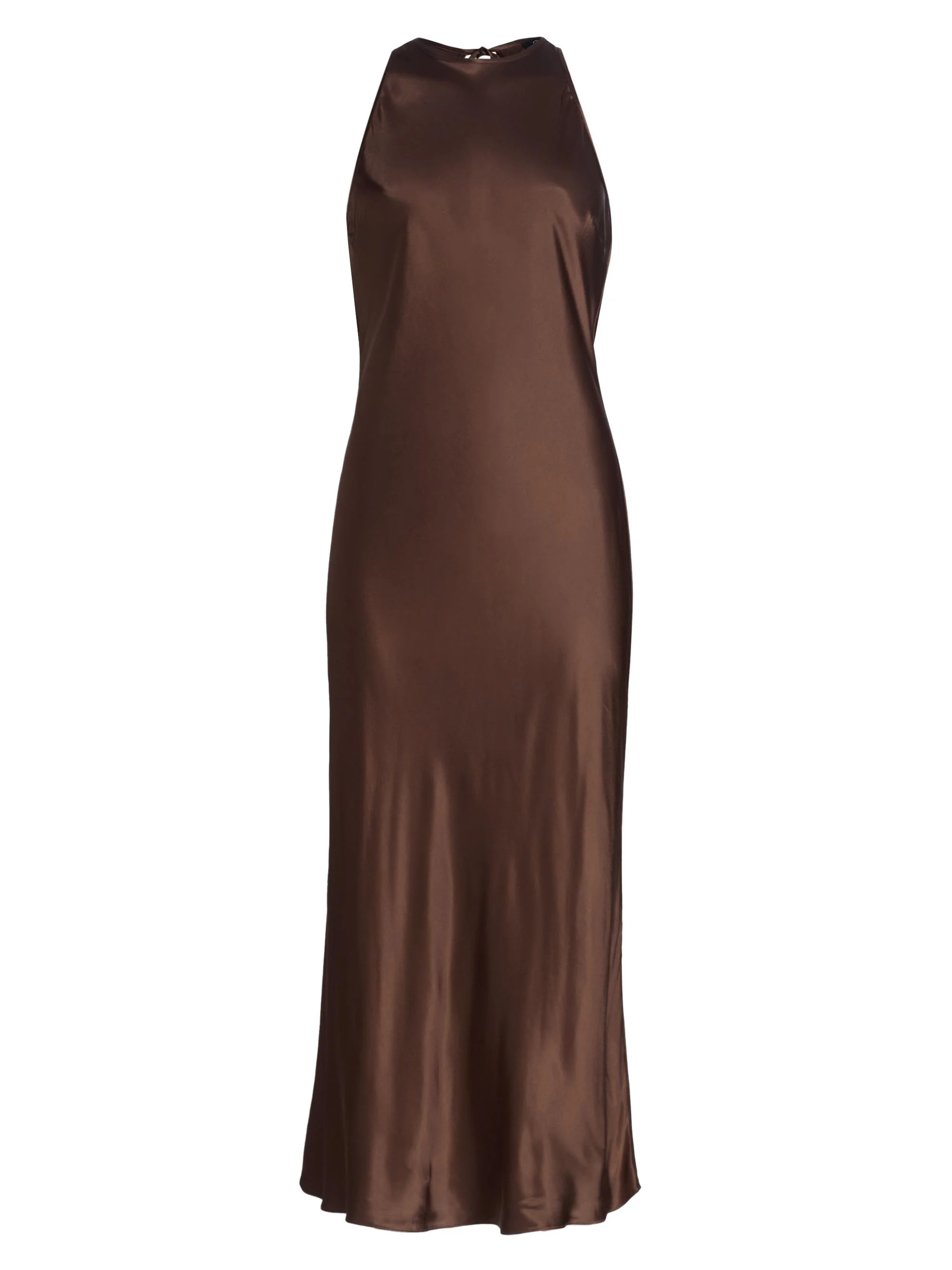 Women's Solene Satin Sleeveless Midi-Dress - Espresso - 1