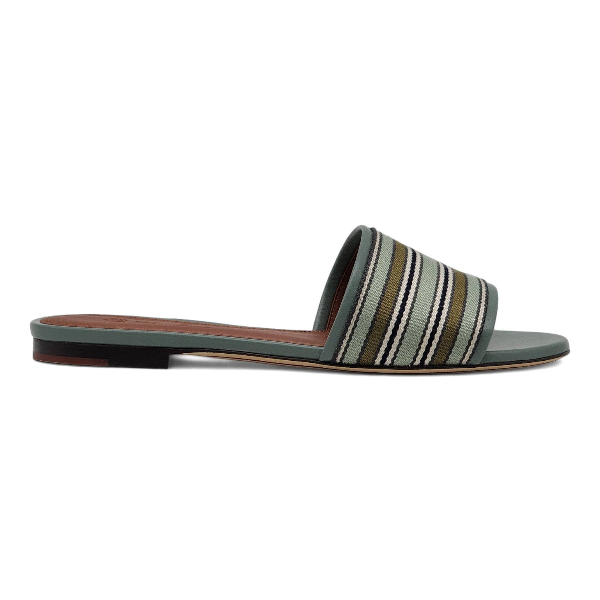 Loro Piana The Suitcase Stripe Flat Sandals in Blue - 3