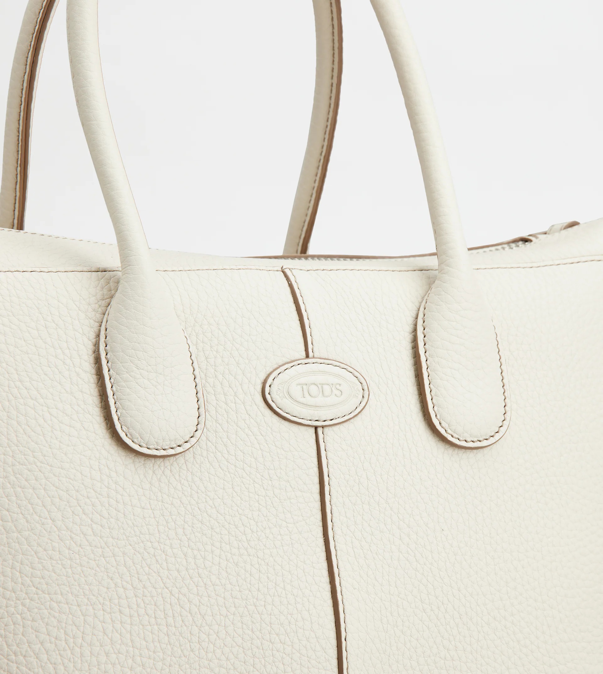 TOD'S DI BAG IN LEATHER MEDIUM - OFF WHITE - 5