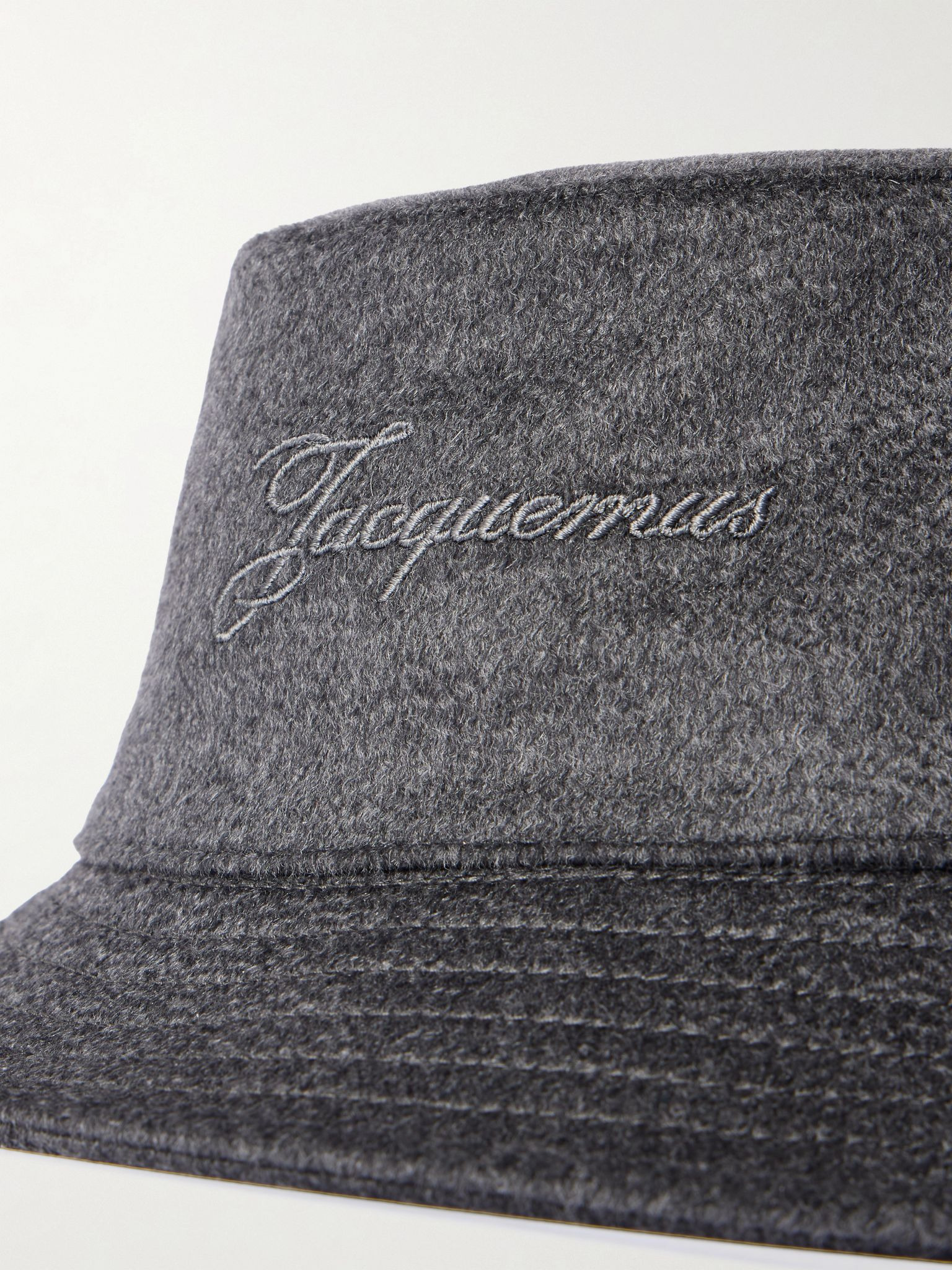 Le Bob embroidered wool bucket hat Gray - 3