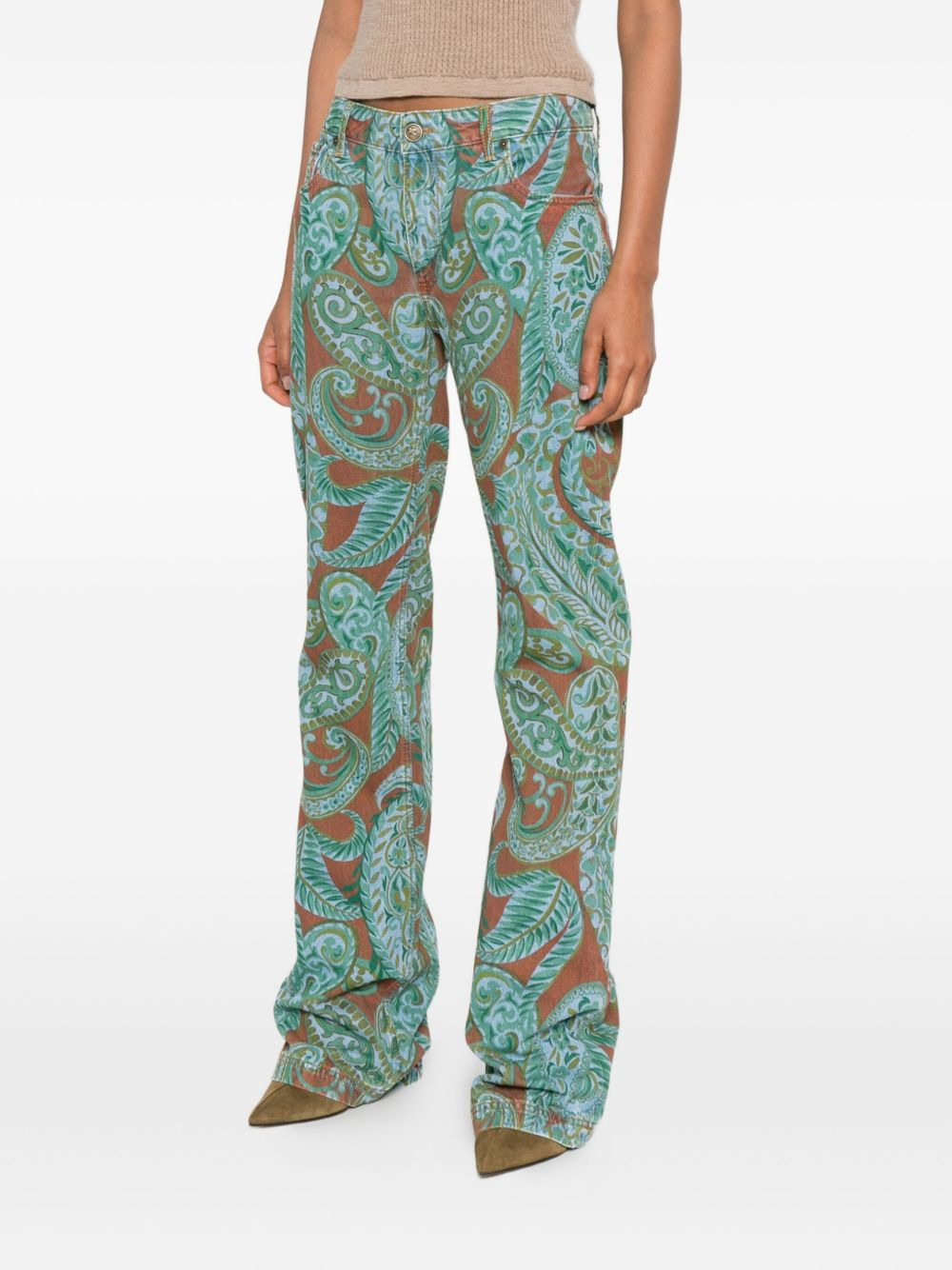 paisley-print straight-leg jeans - 3