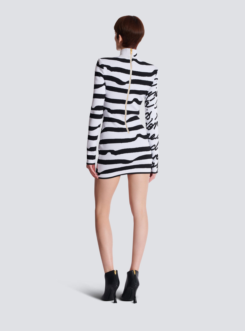 Striped "Love Letter" jacquard knit dress 4
