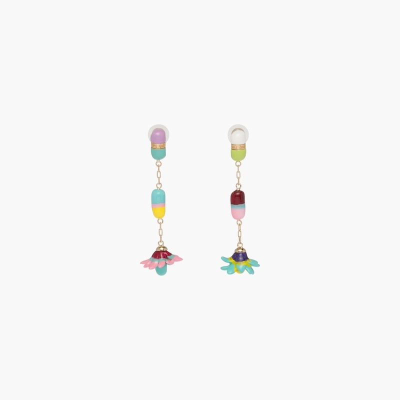 Metal and resin earrings - 2