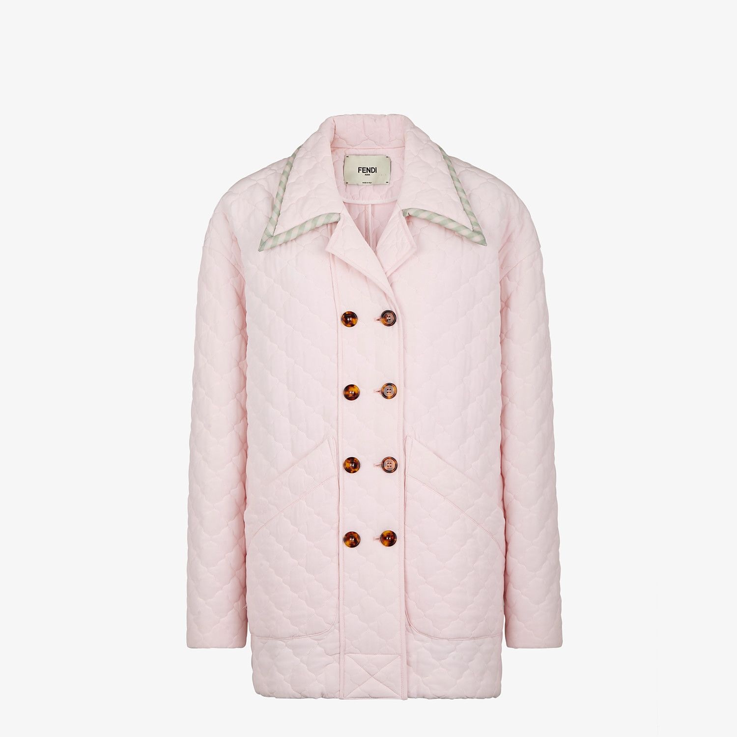 Pink quilted crêpe de chine jacket - 1