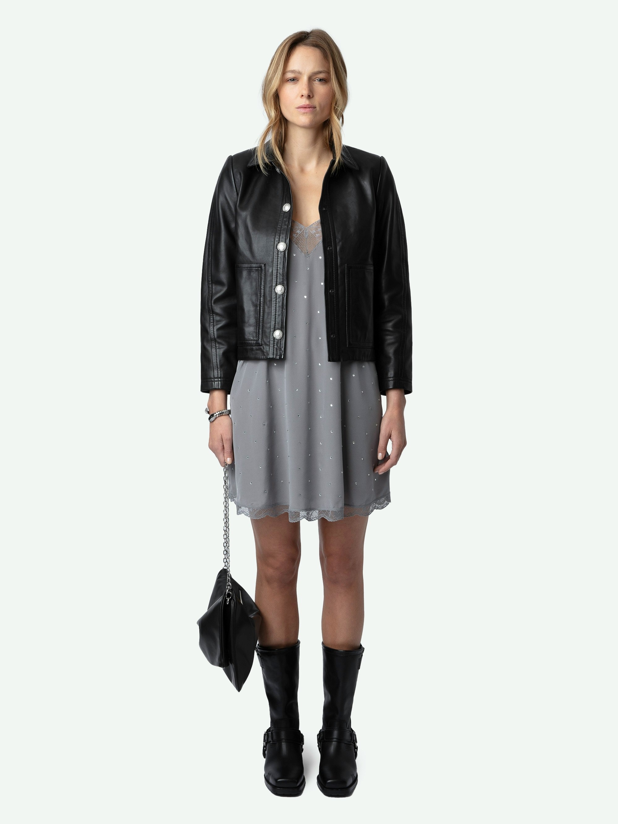 Ristyz Diamante Silk Dress - 6