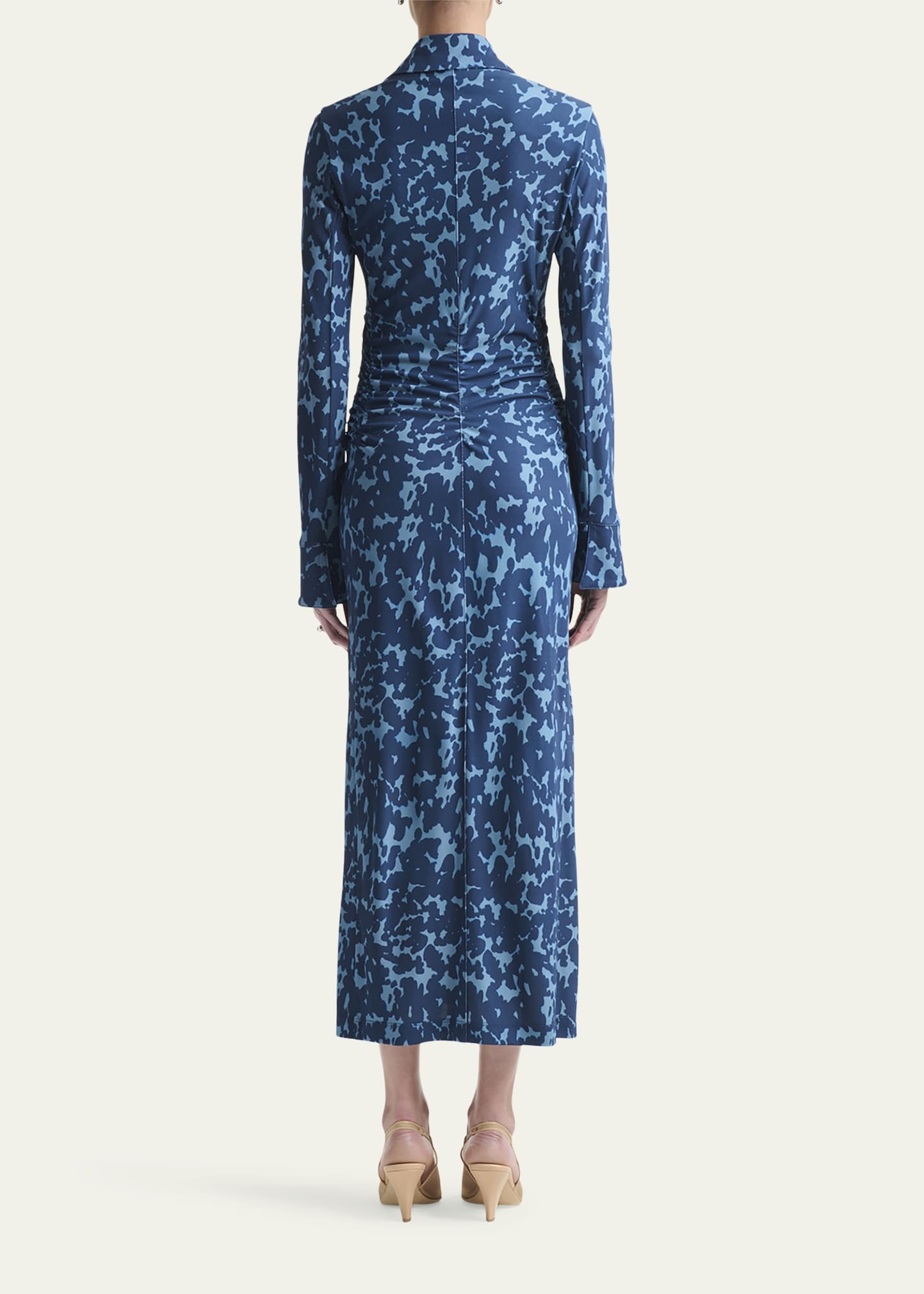 Claudia Spotted Long-Sleeve Midi Shirtdress - 3