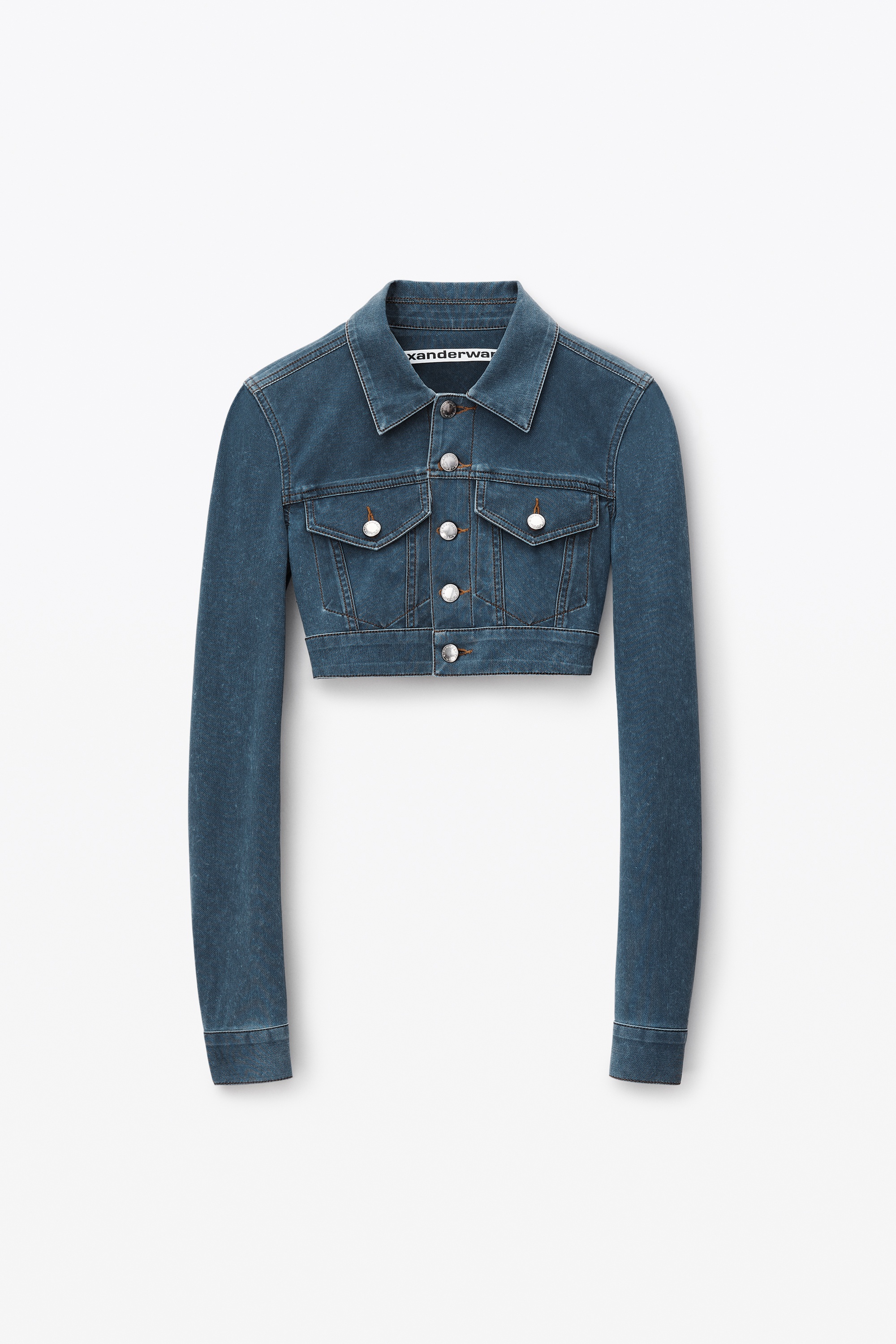 Cropped Jacket in Denim Trompe-L'oeil - 1