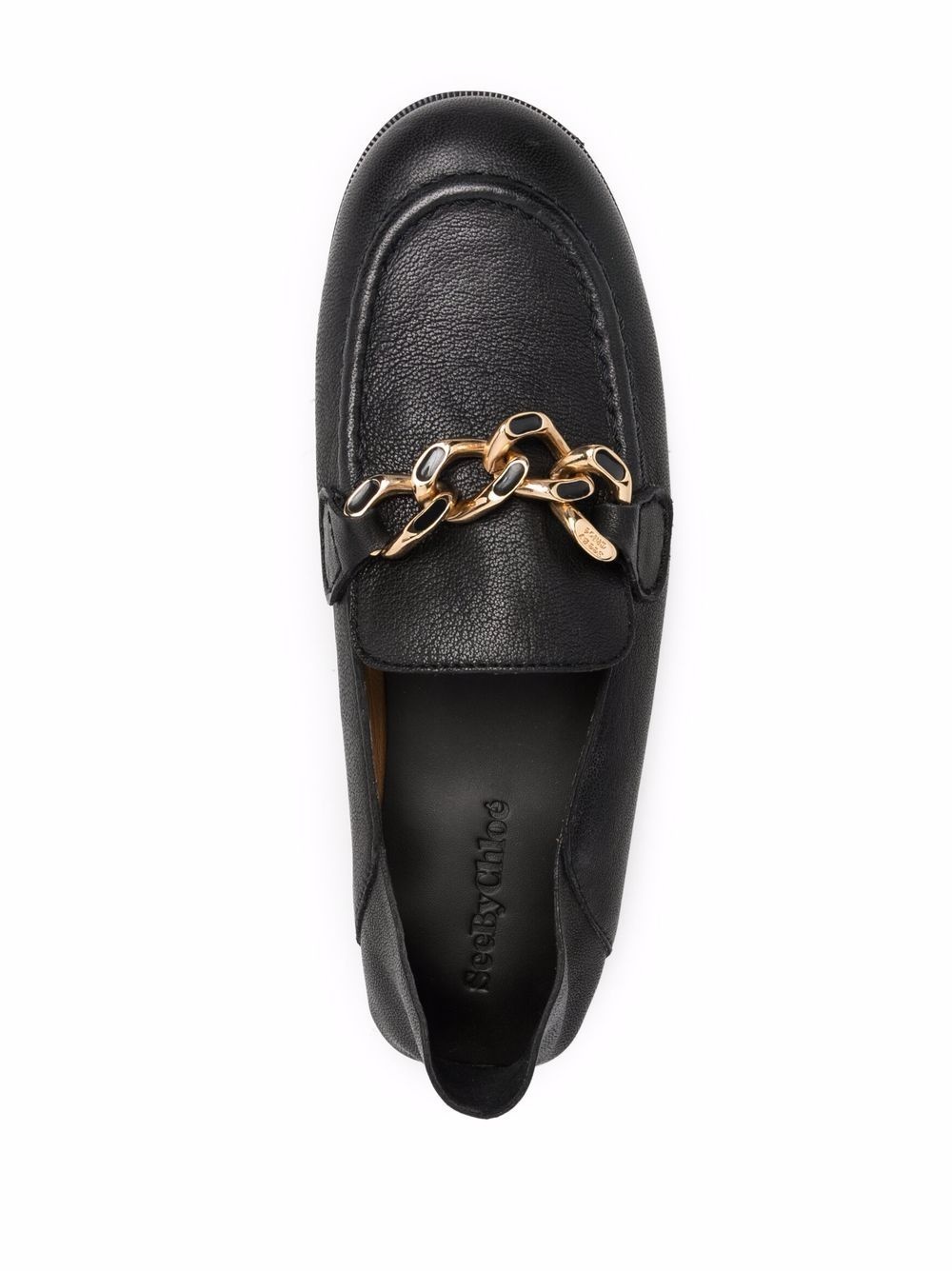 chain-link detail loafers - 4