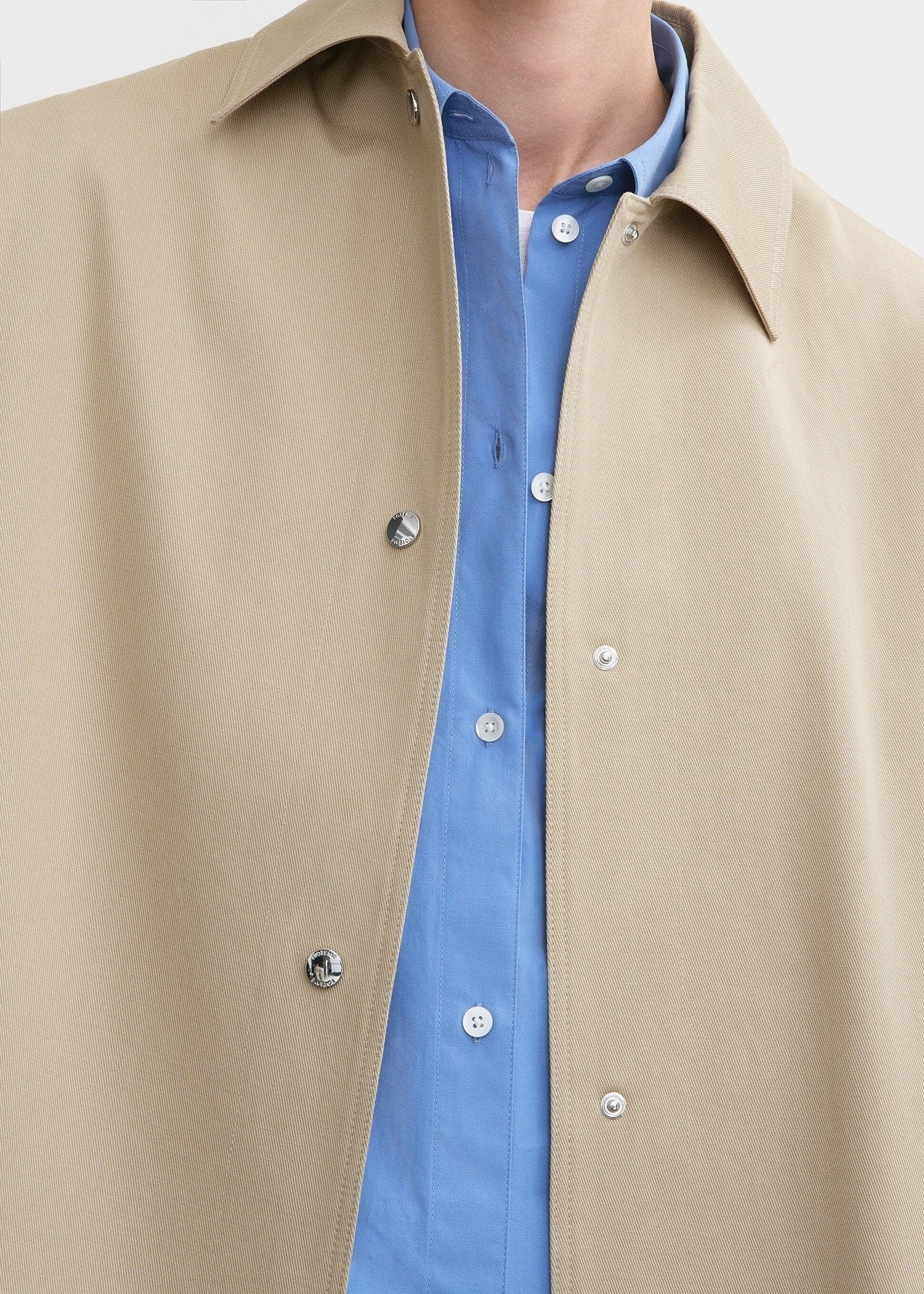 Cotton twill overshirt jacket fawn - 6