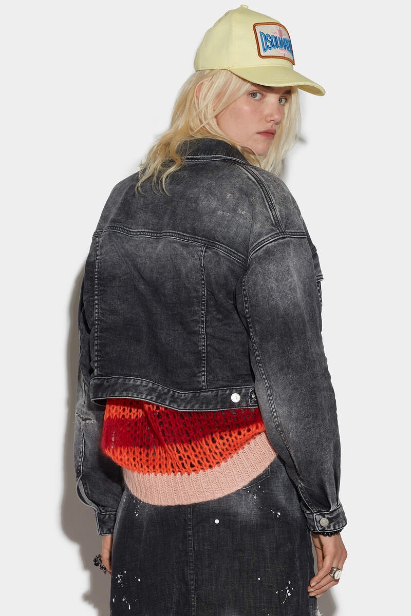 BLACK ROSE WASH RAW CUT JEAN JACKET - 2