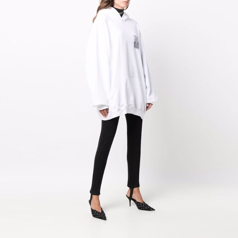 Balenciaga Barcode Cotton Hoodie 'White' 651799TKVE69040 - 4
