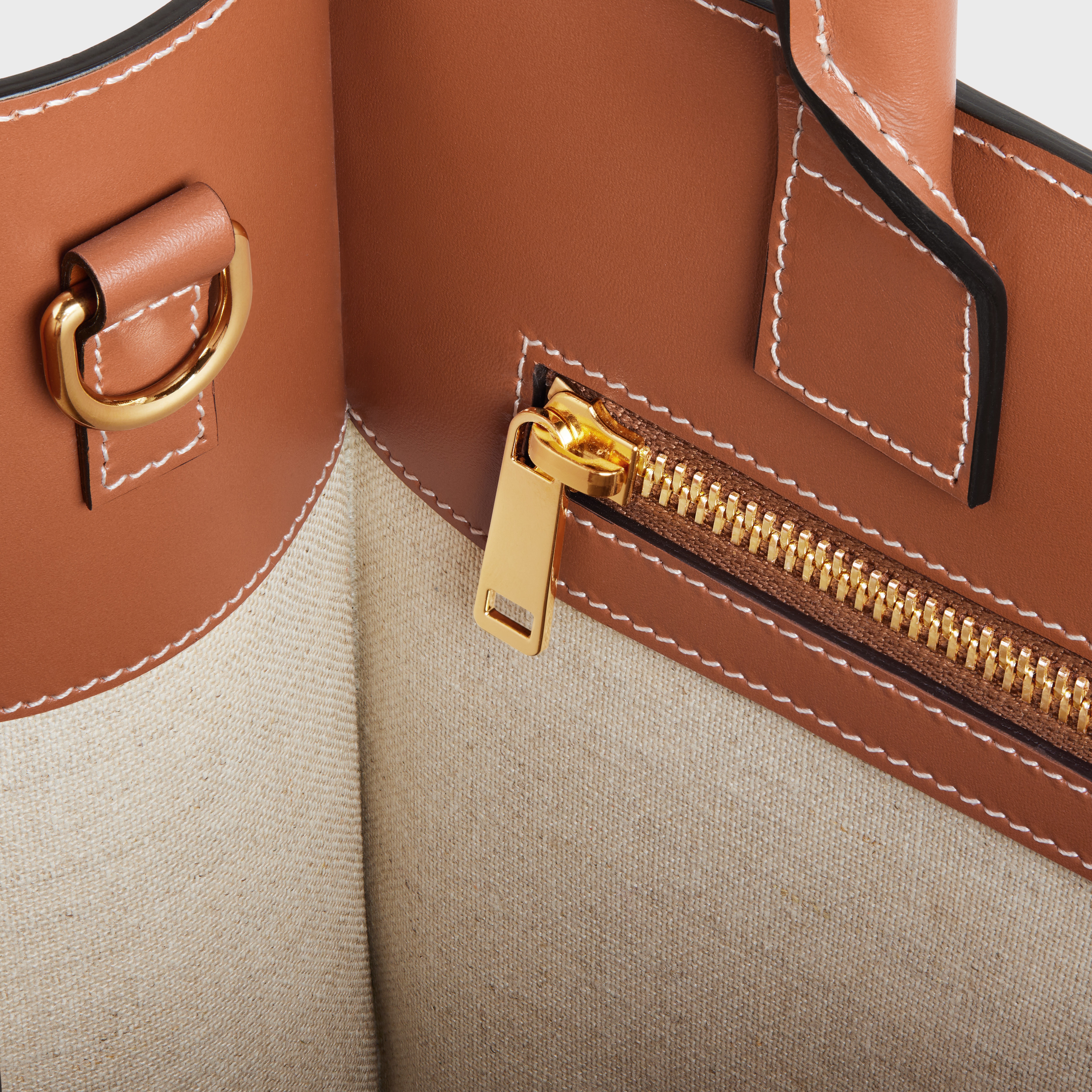 Small Vertical Cabas Celine in Textile with Celine All-Over and Calfskin - 4