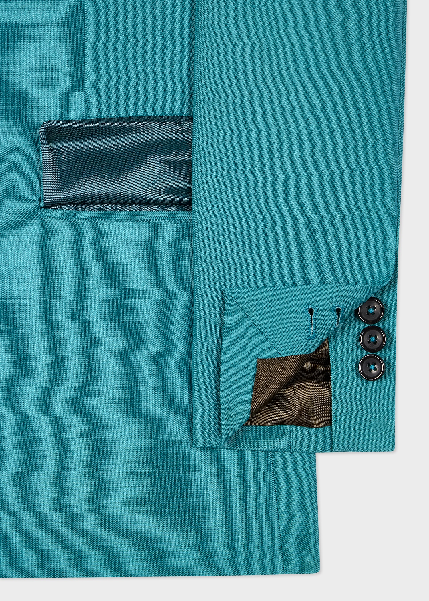 Women's Peacock Blue Wool Blazer - 3