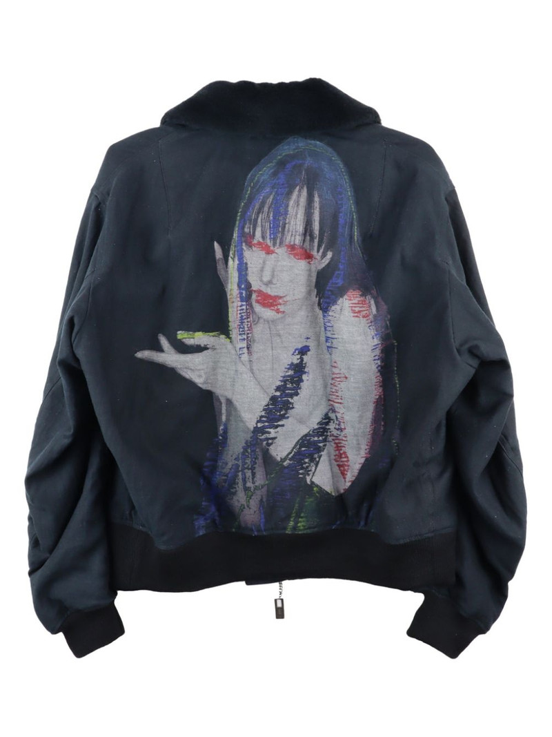 Yohji Yamamoto Lady-print bomber jacket outlook