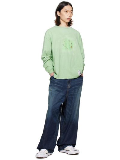 Maison MIHARAYASUHIRO Green Smily Face Long Sleeve T-Shirt outlook