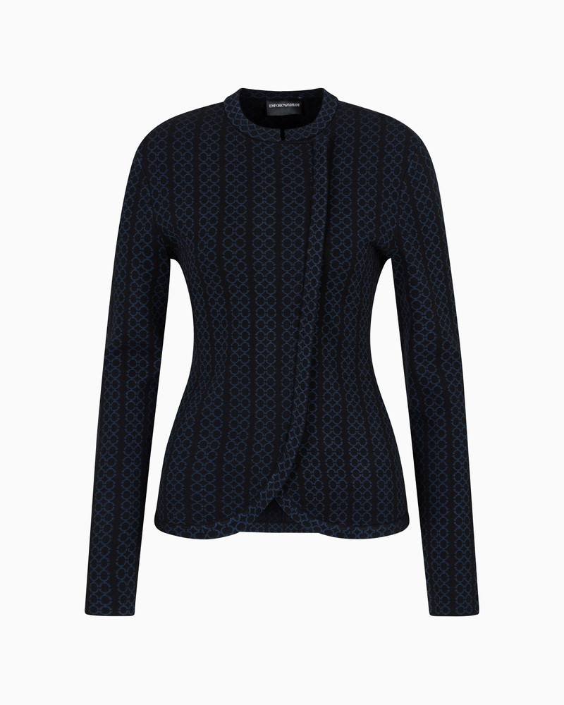 GURU-COLLAR JACKET IN TWO-TONE JACQUARD - 1