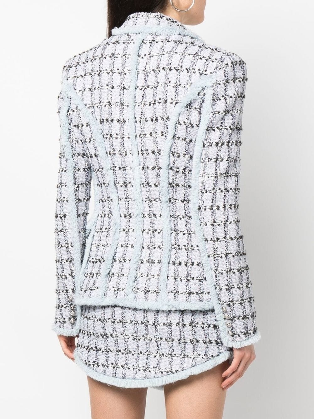 tweed button-up blazer - 4