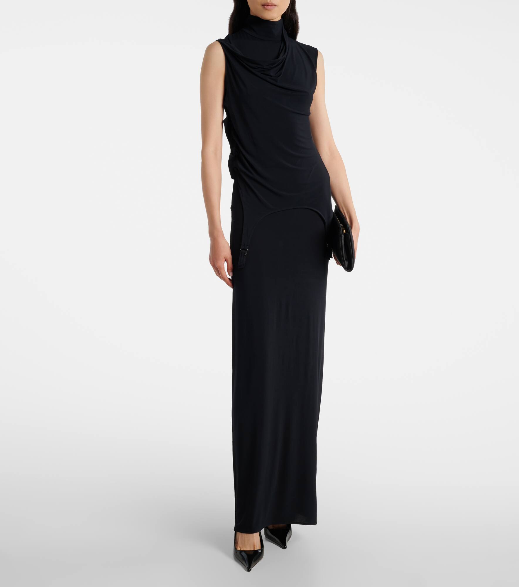 Draped jersey maxi dress - 2