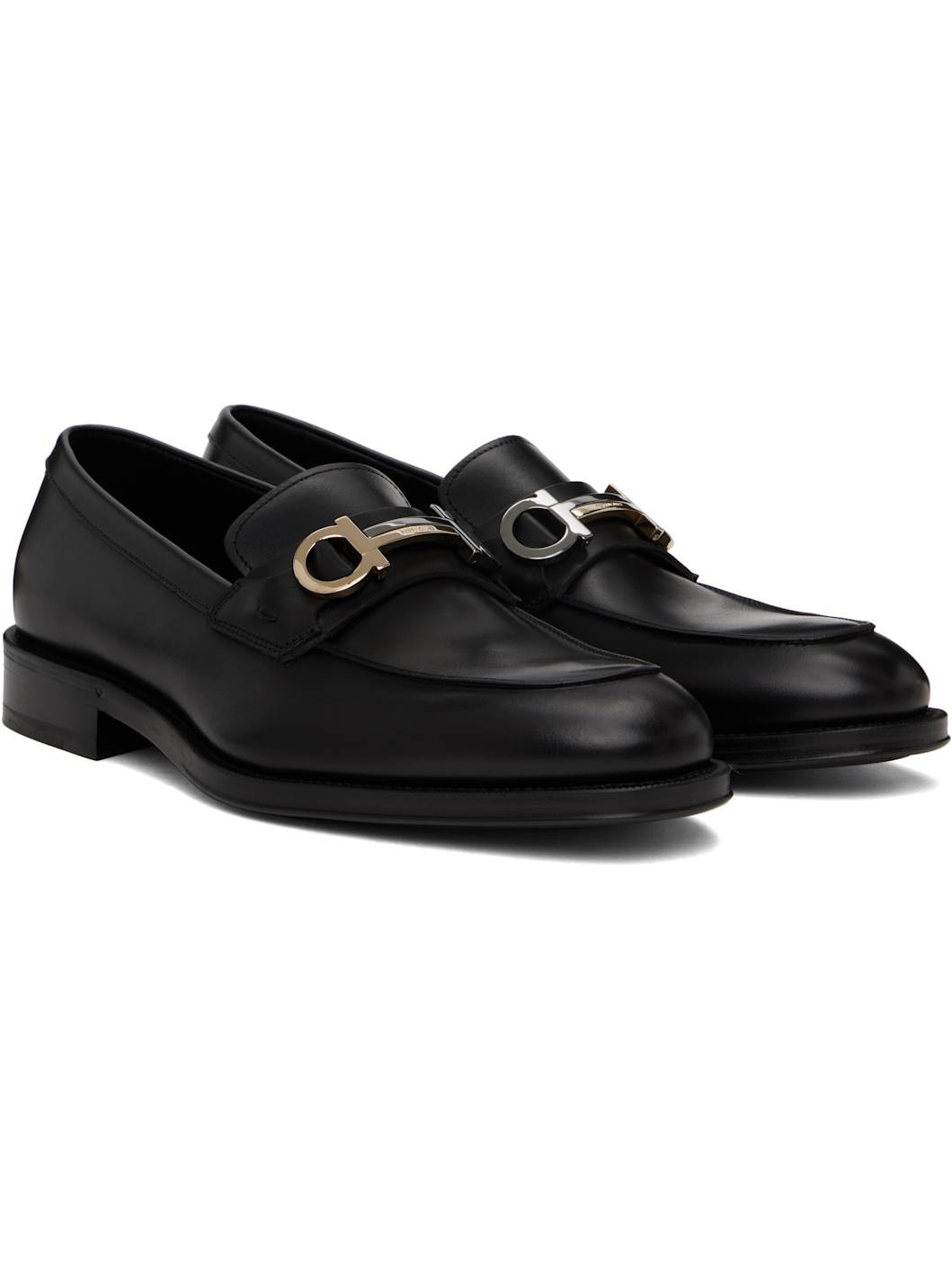 Black Gancini Ornament Loafers - 4
