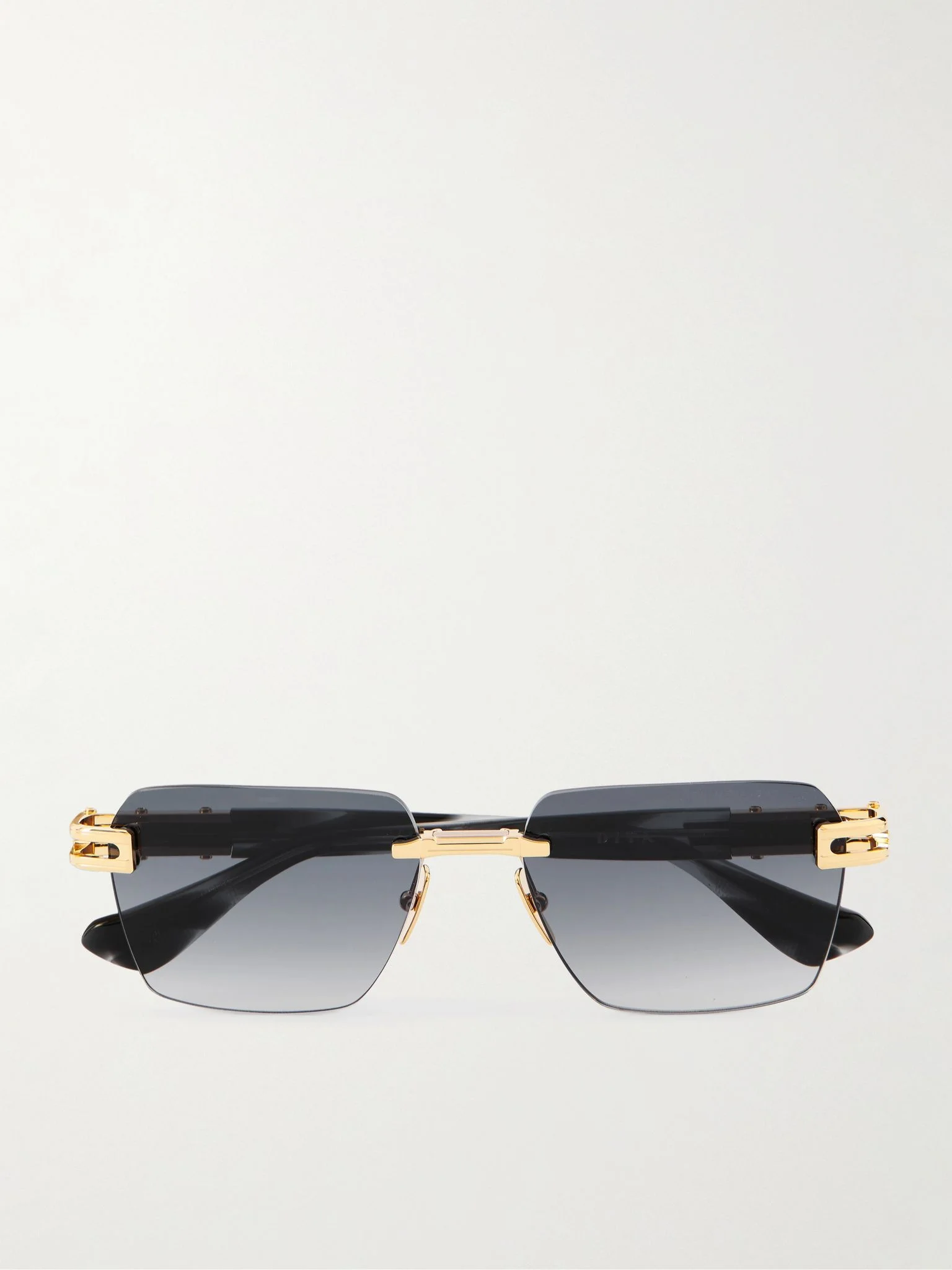 Meta-Evo One Rimless Square-Frame Gold-Tone Metal and Acetate Sunglasses Gold - 1
